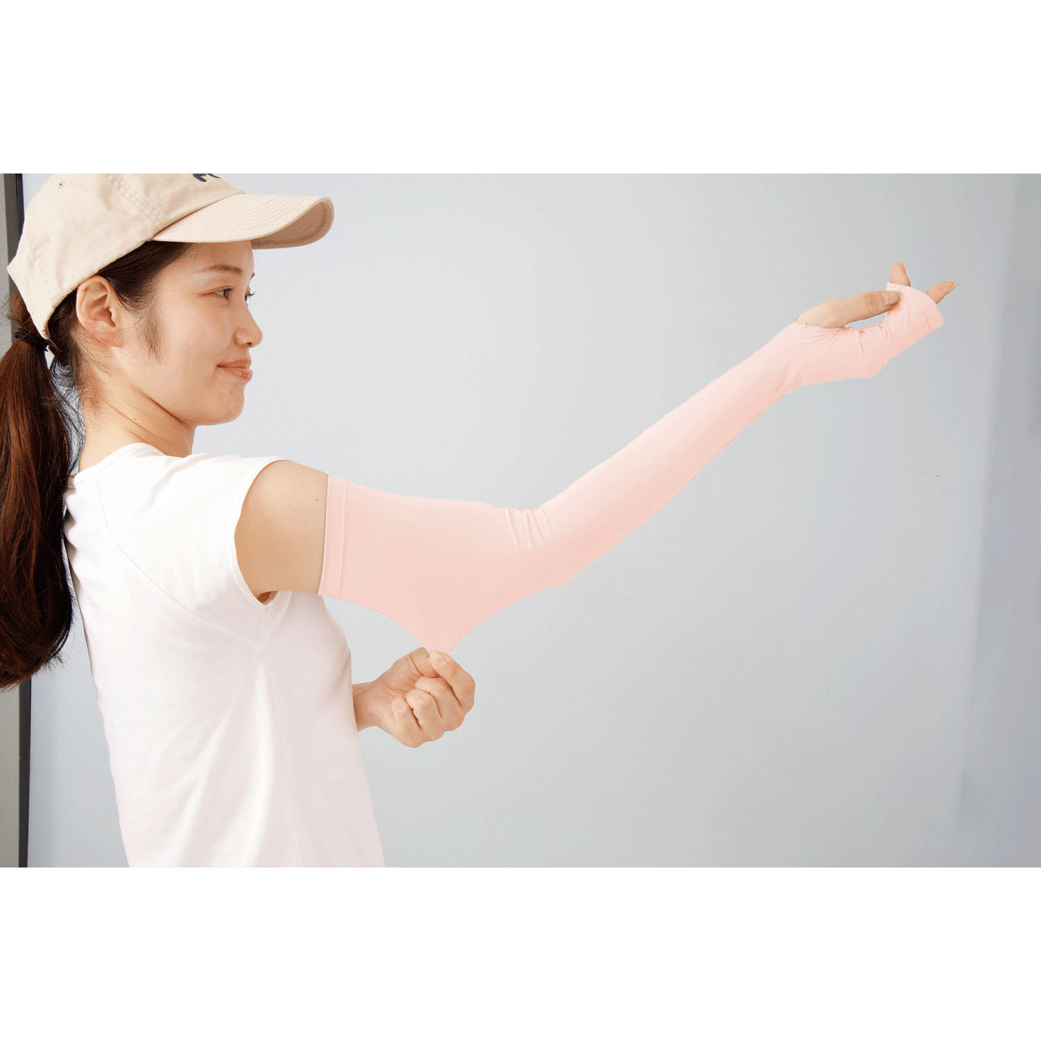 夏に差が出るUVアームカバー ピンク・グリーン - 画像7