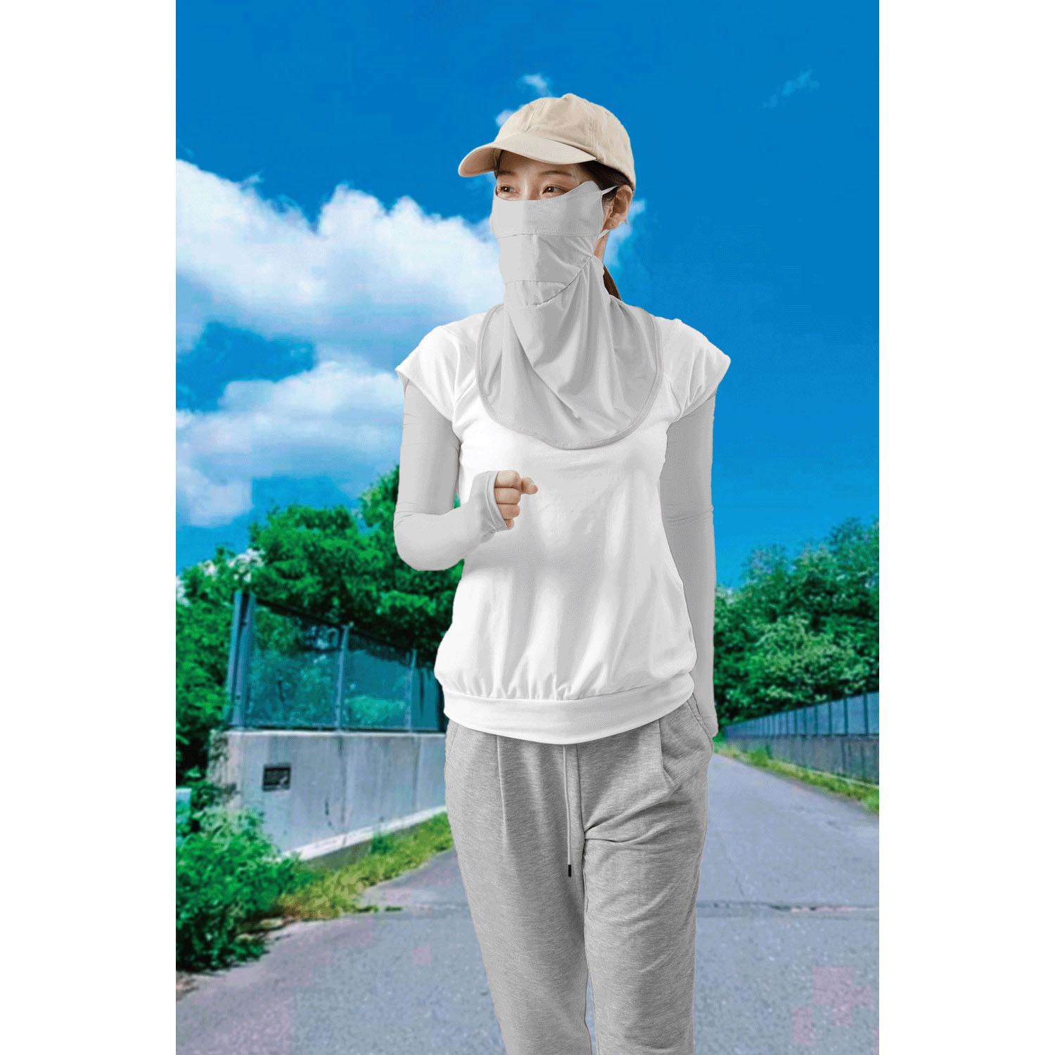 夏に差が出るUVアームカバー グレー - 画像10