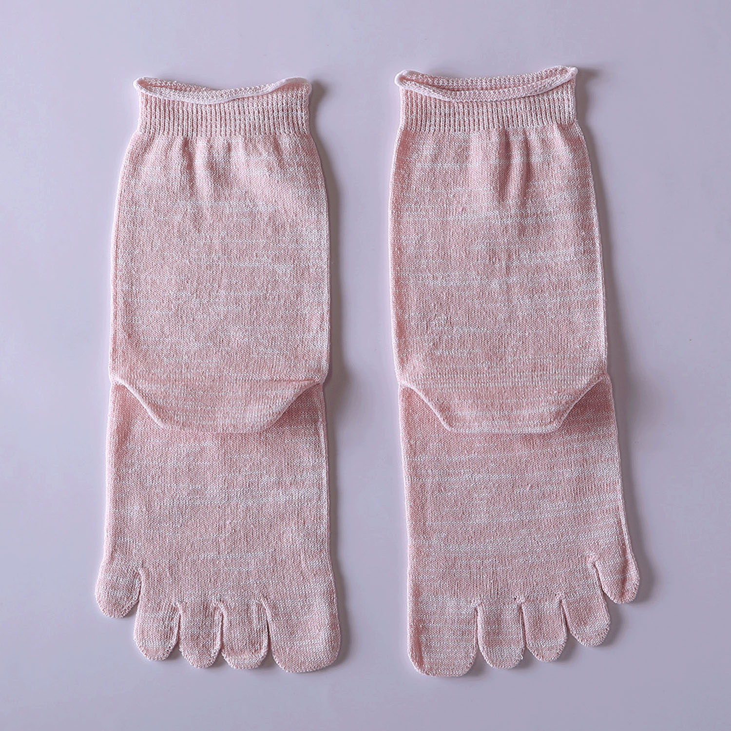 シルク5本指靴下 ピンク - 画像5