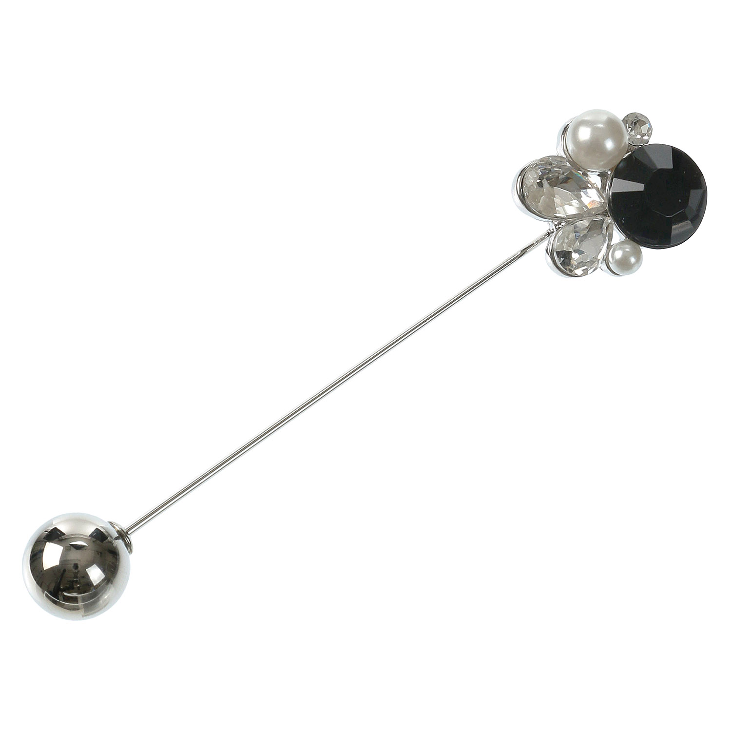 ラウンドストーンビジューハットピン