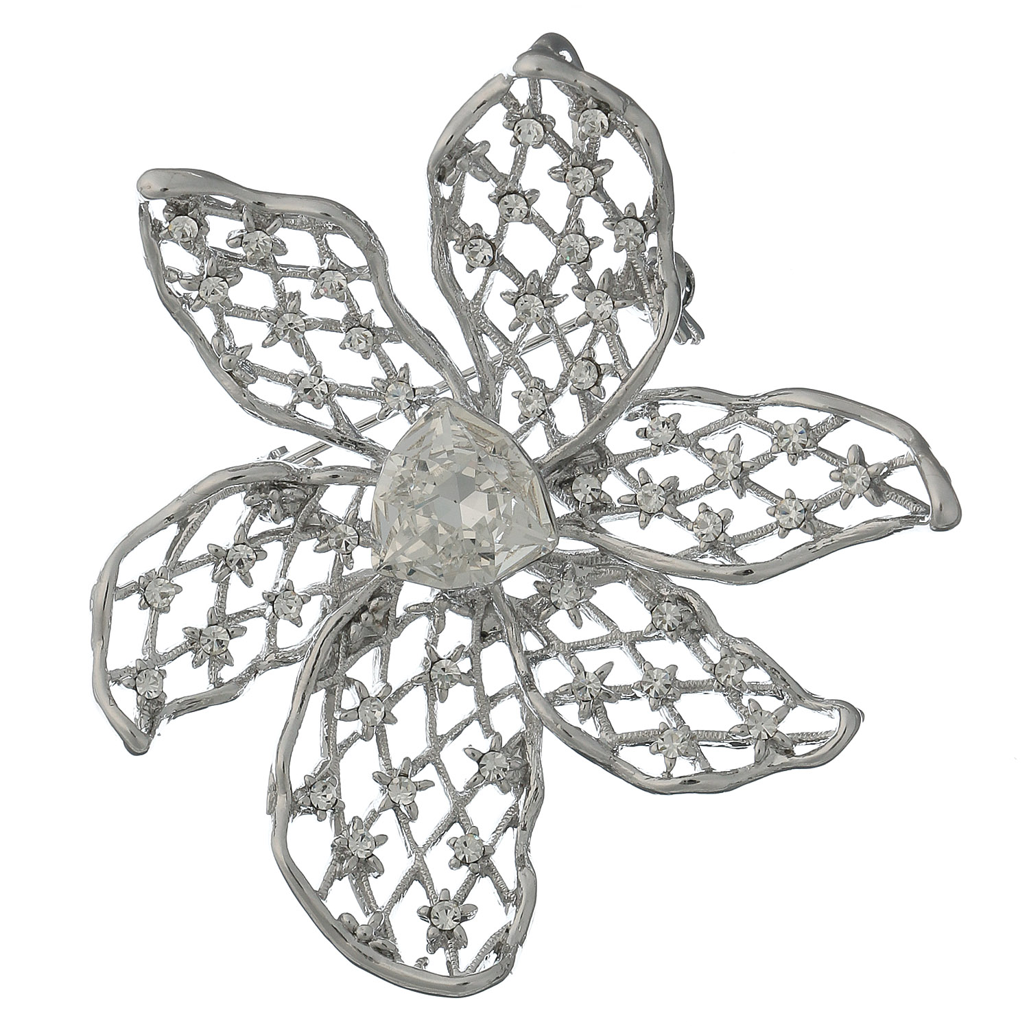 透かし花びらブローチ - 画像2