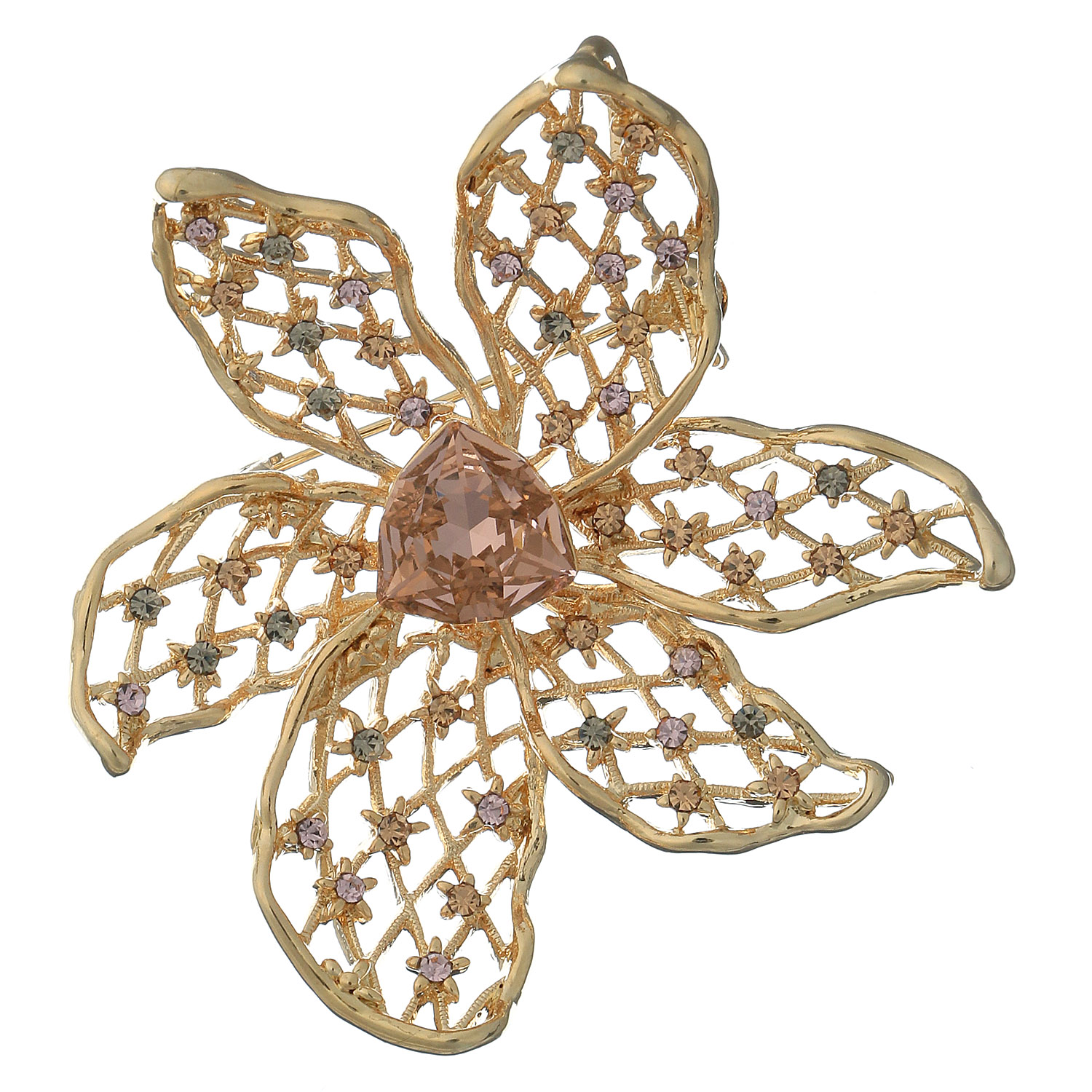 透かし花びらブローチ - 画像3