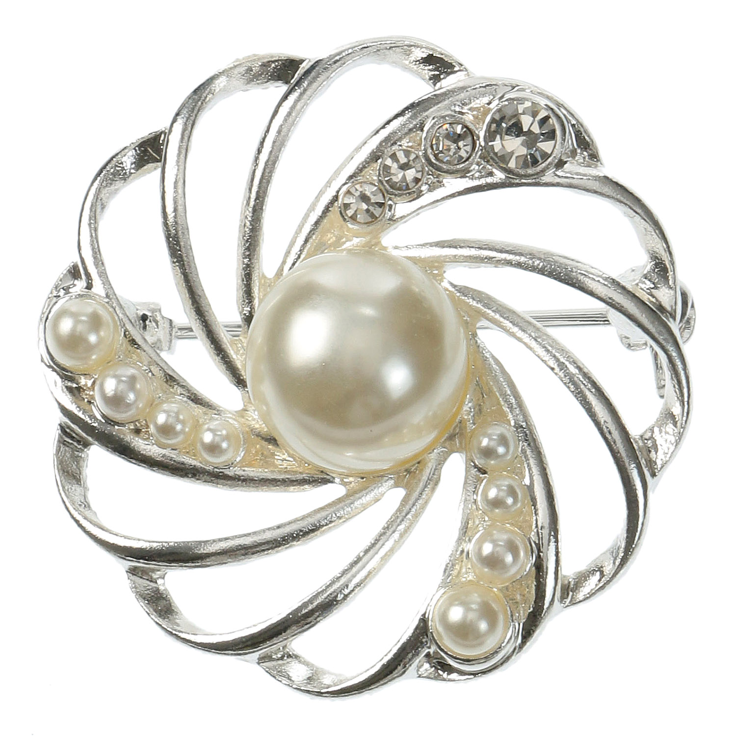 ラウンドパールブローチ