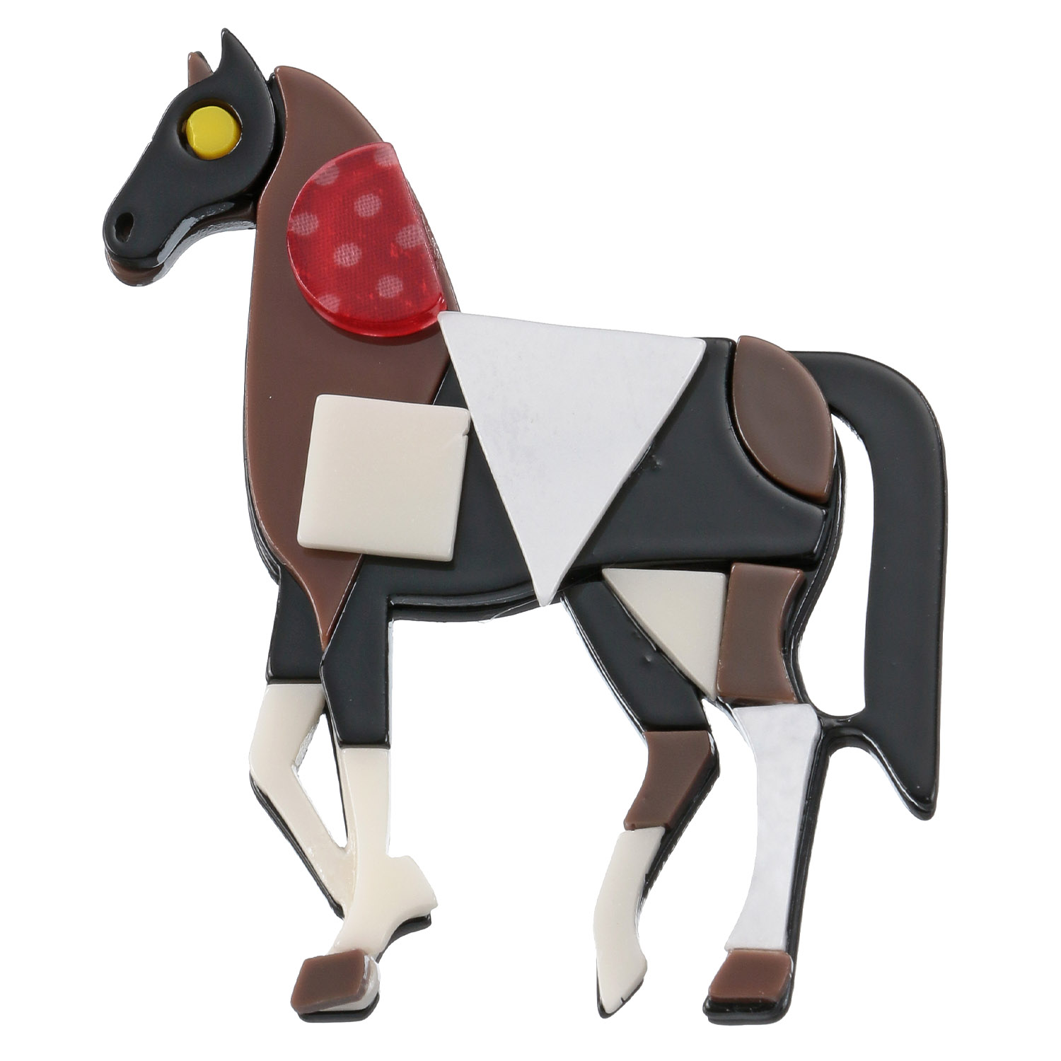 コラージュ馬ブローチ - 画像2