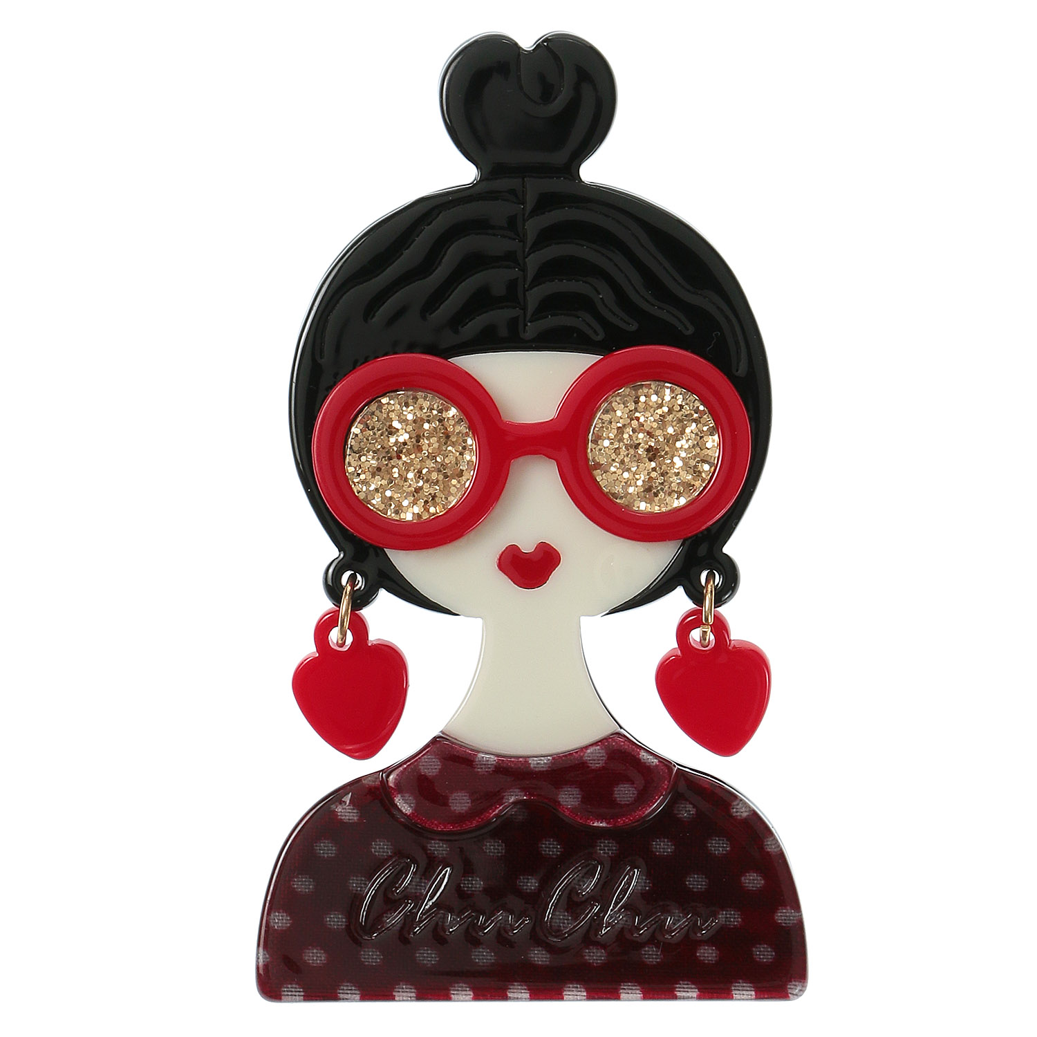 アクリルブローチ 女の子眼鏡 - 画像4