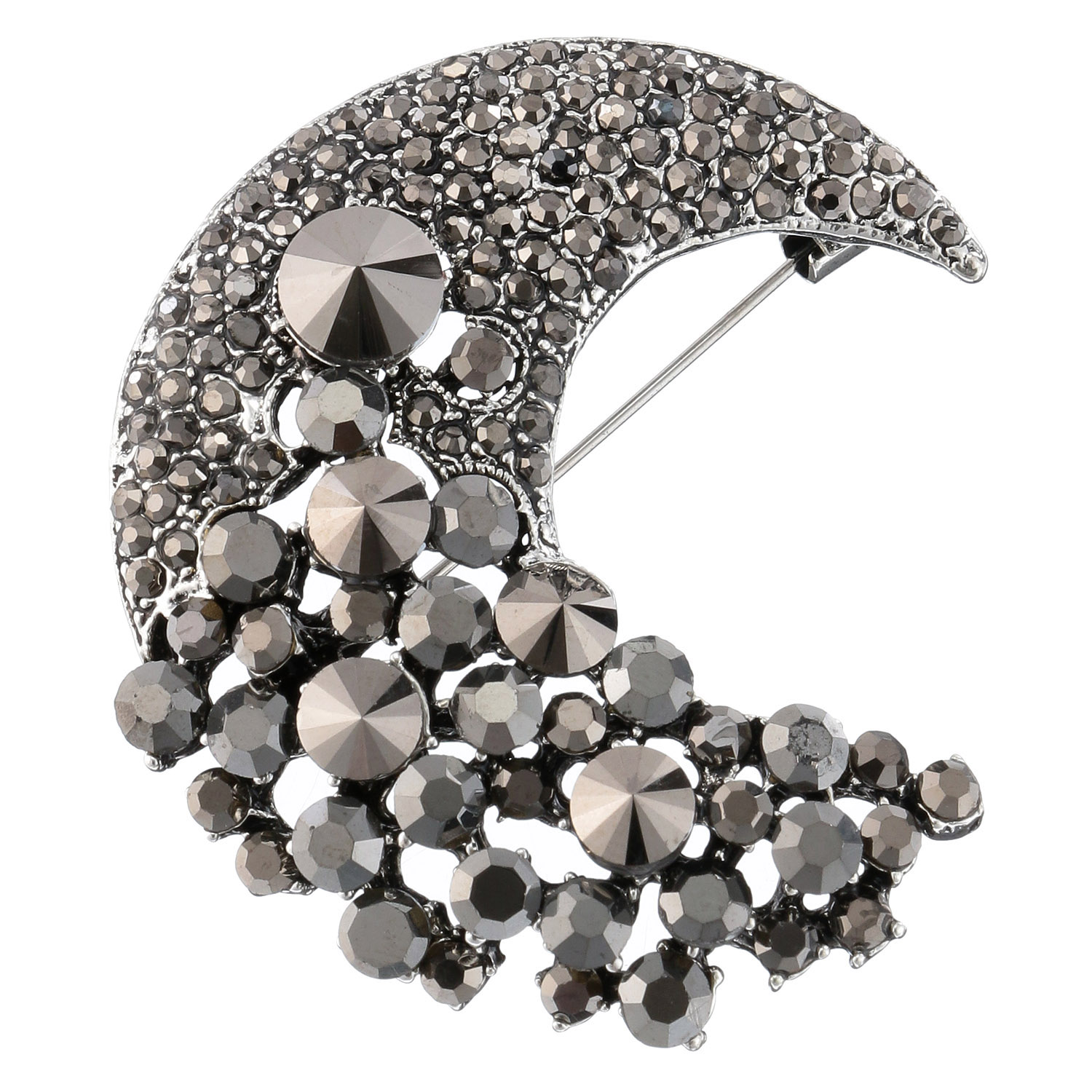 ビジュー月ブローチ - 画像2