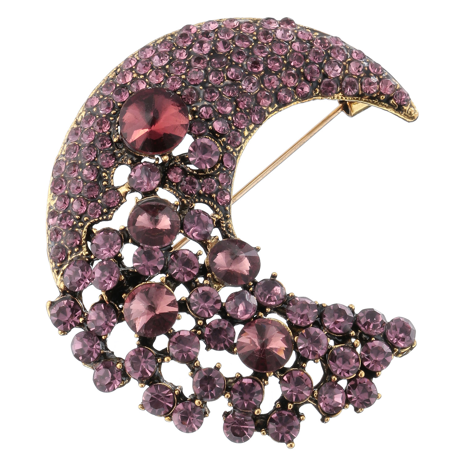 ビジュー月ブローチ - 画像3