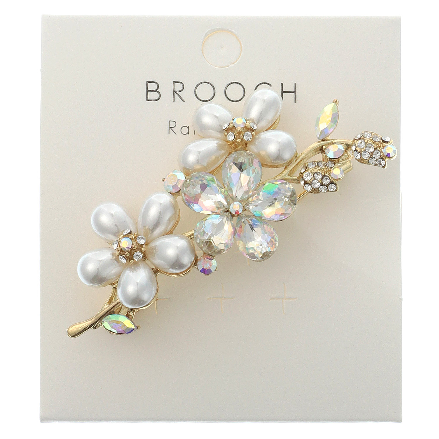 パールビーズフラワーブローチ - 画像1