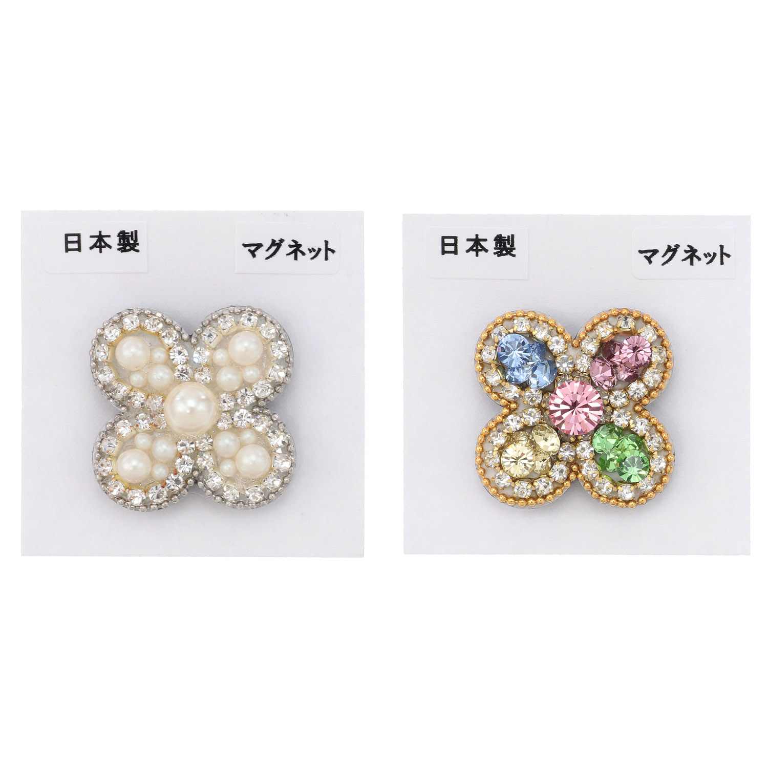 四つ葉ビジューマグネットブローチ - 画像1