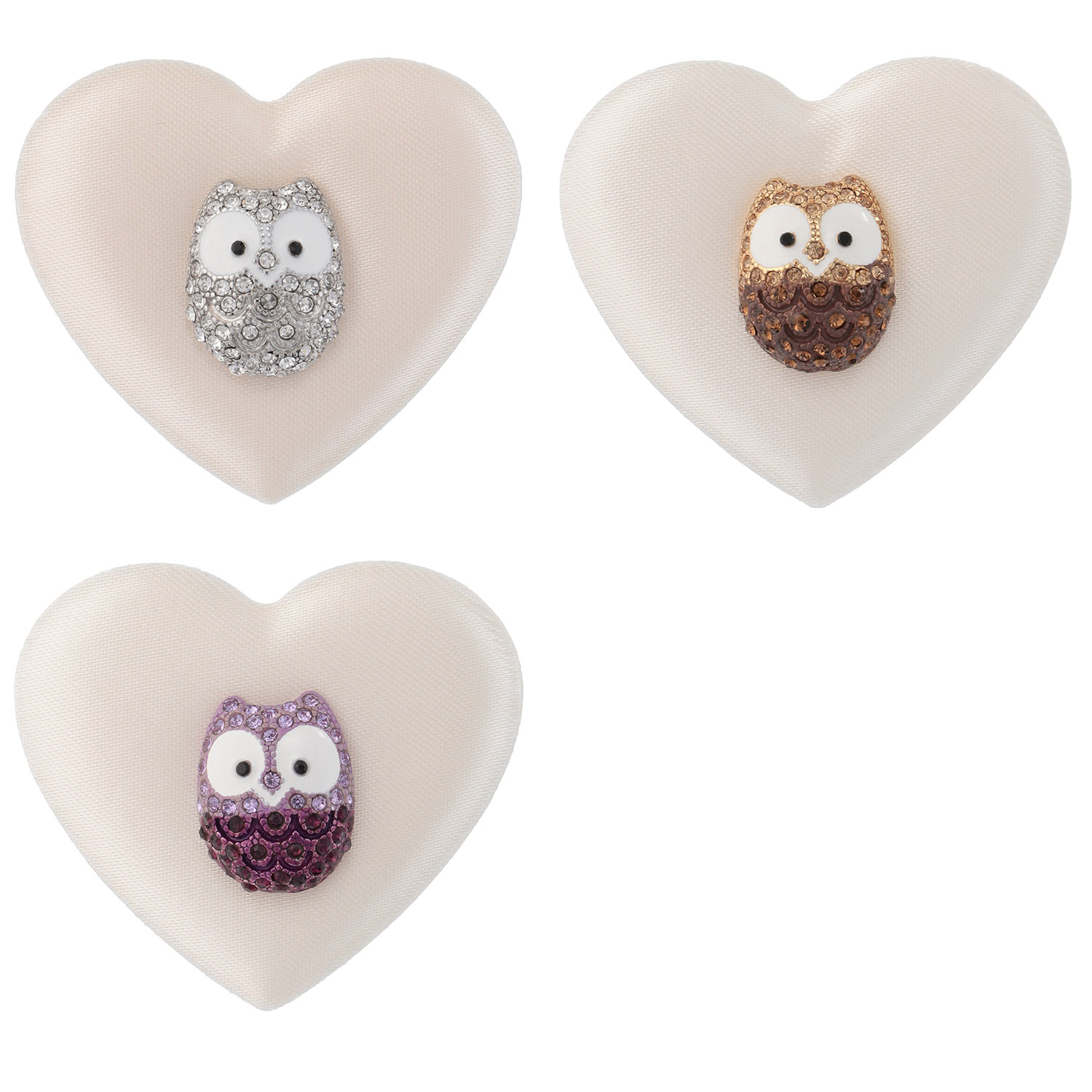 カラフルフクロウピンブローチ - 画像1