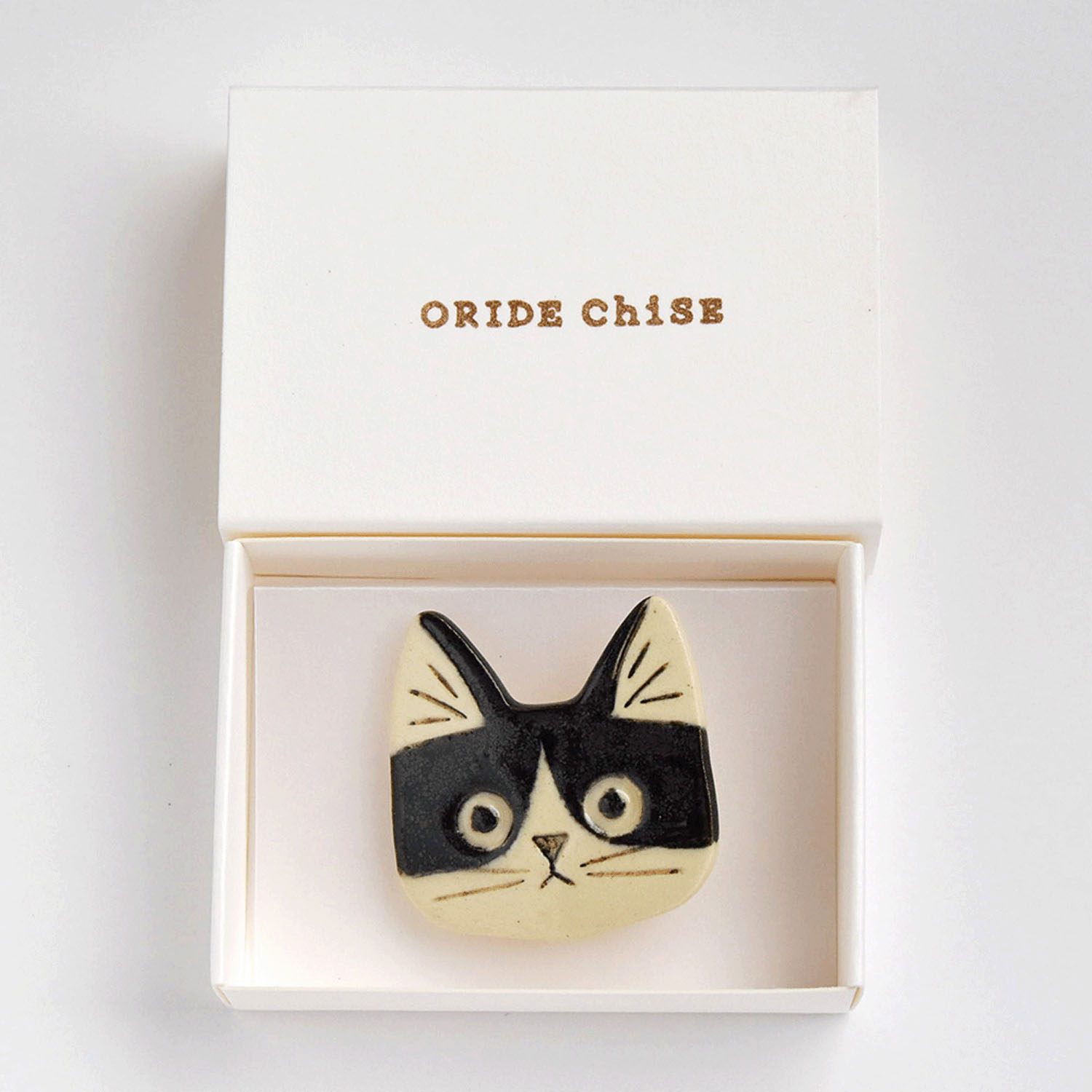 ORIDE ChiSE（おりでちせ）陶製ブローチ 猫 - 画像4