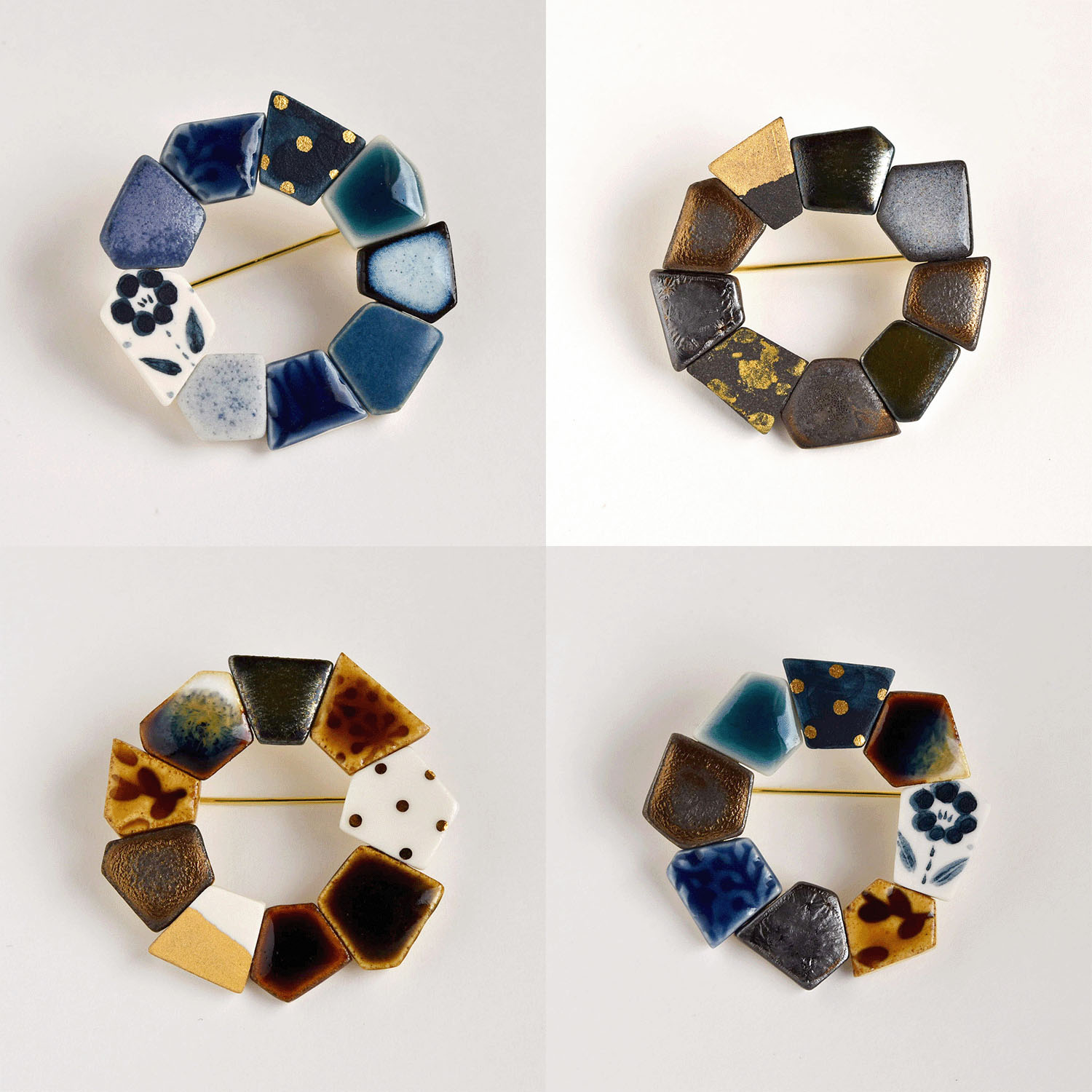 ORIDE ChiSE（おりでちせ）陶製ブローチ サークル型 - 画像1