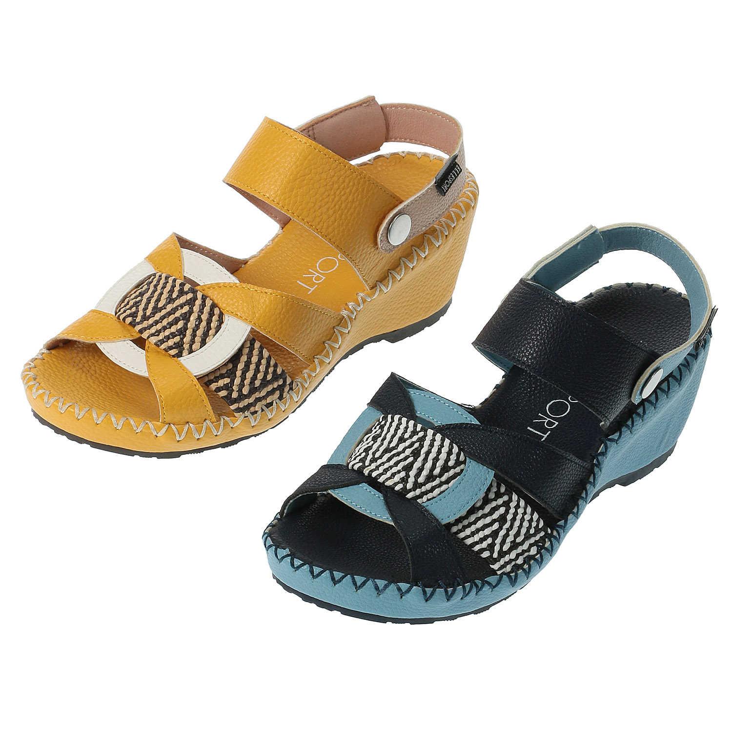 ELLE SPORT 2WAYウェッジサンダル ESP12742 - 画像1