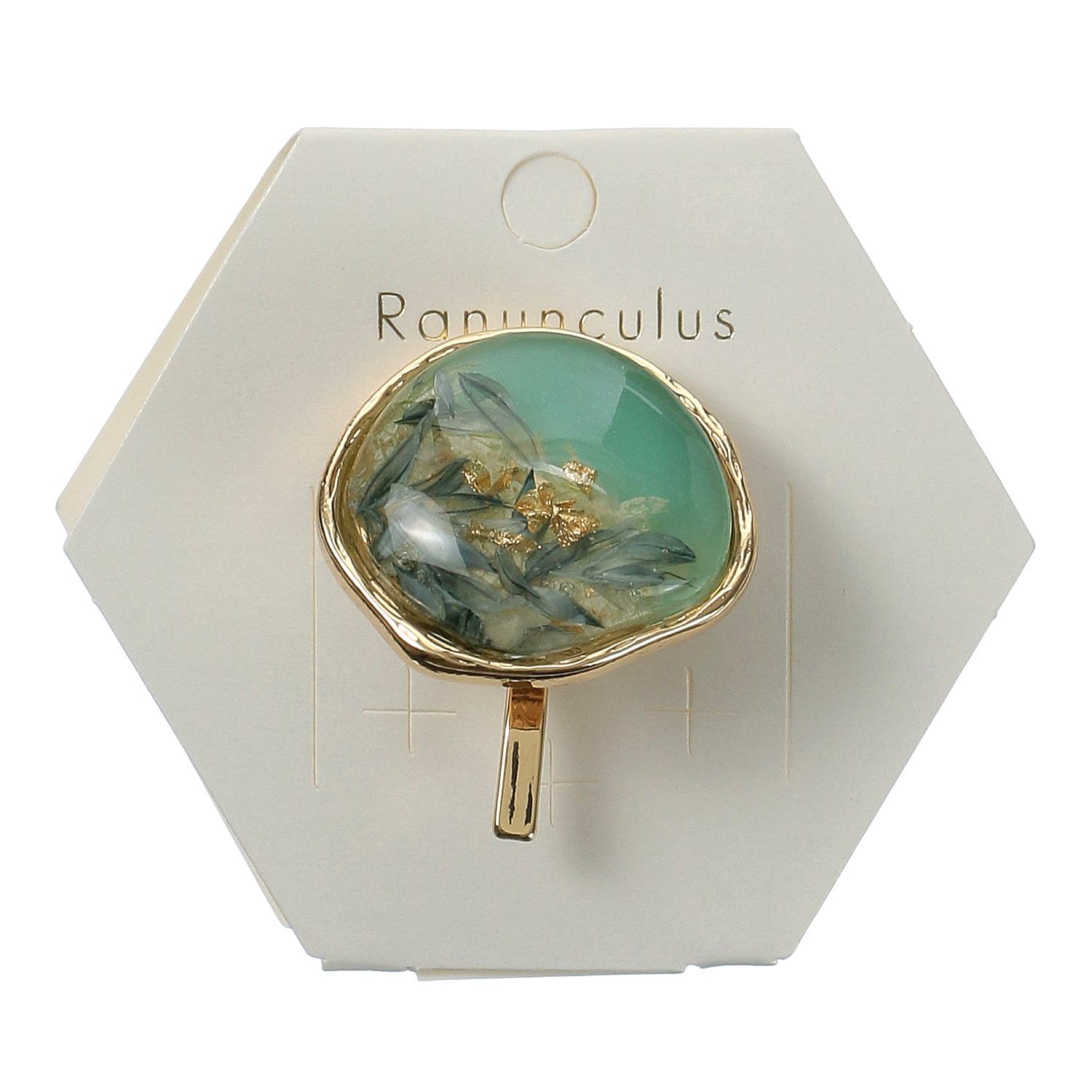 ブルーレジンフラワーヘアカフ - 画像1