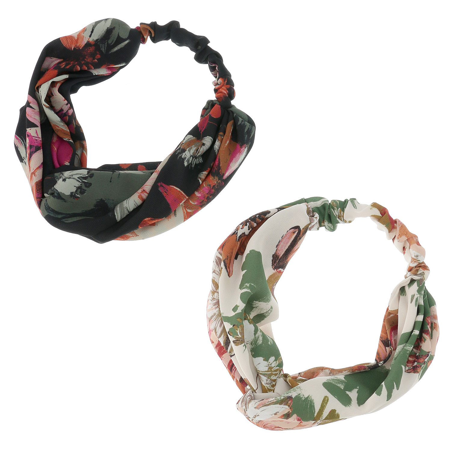 アート花柄ターバン - 画像1