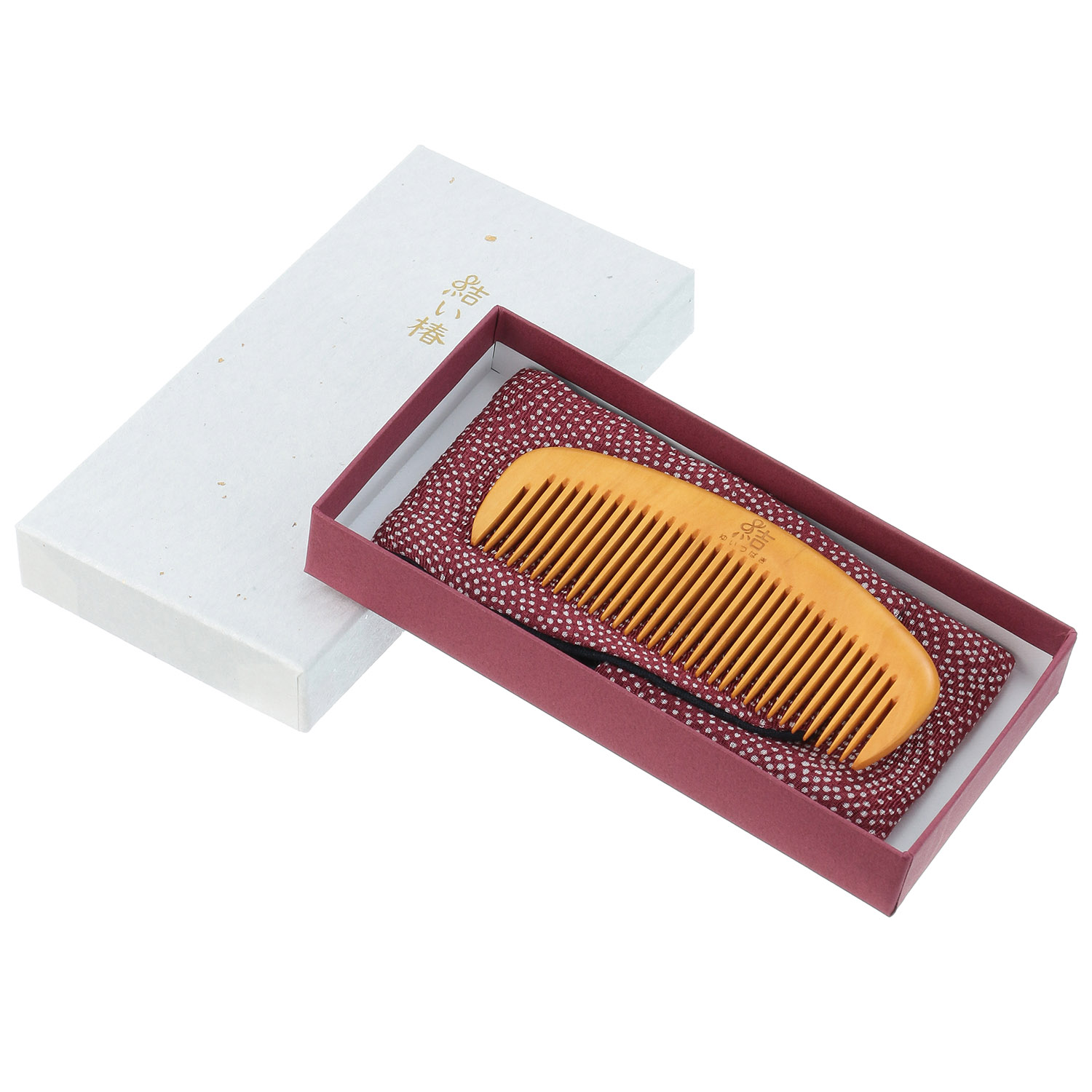 結い椿薩摩つげ櫛3寸 - 画像1