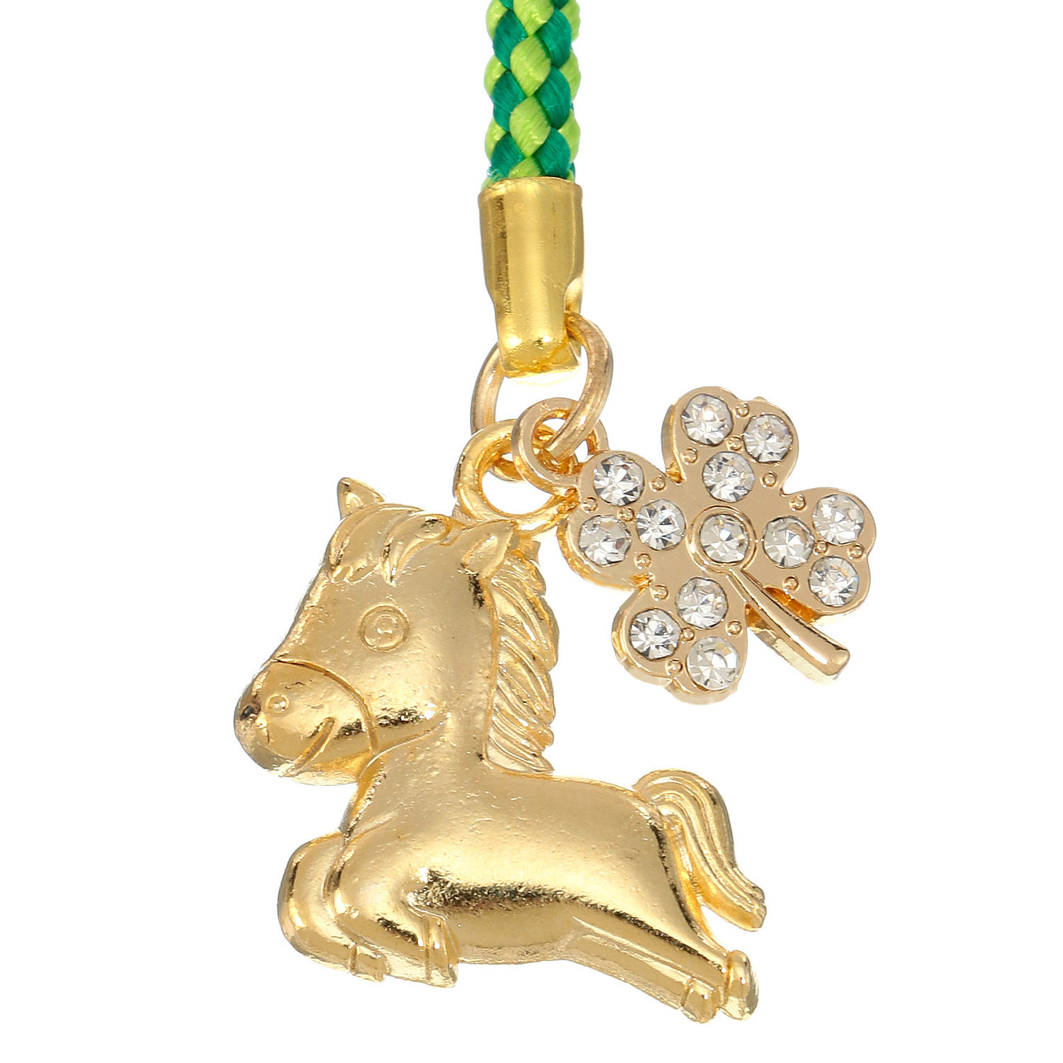 干支根付 メタル午四葉クローバー付き根付 - 画像2