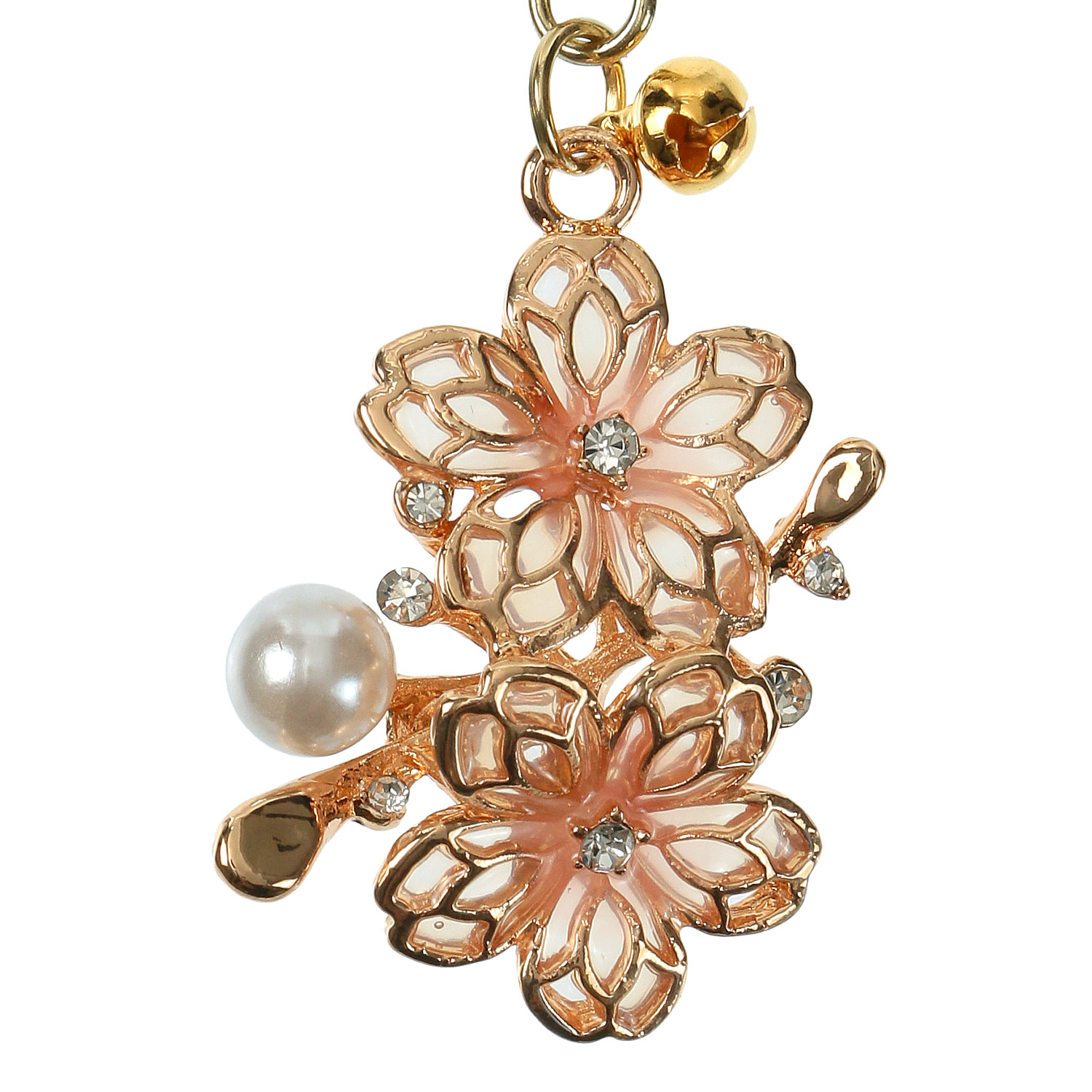 桜2輪パール付きキーホルダー - 画像2