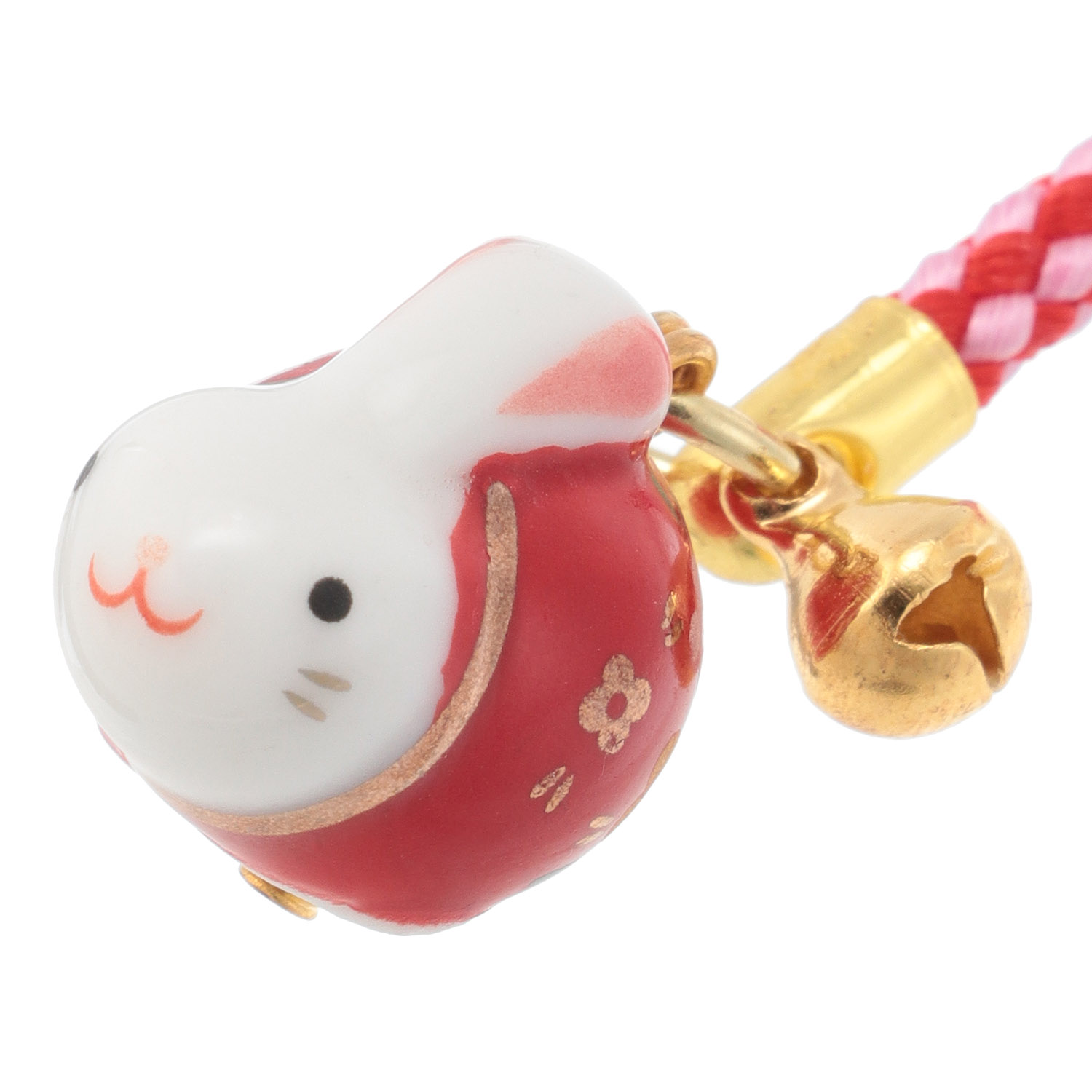 陶器 仲良しうさぎペア根付 - 画像2