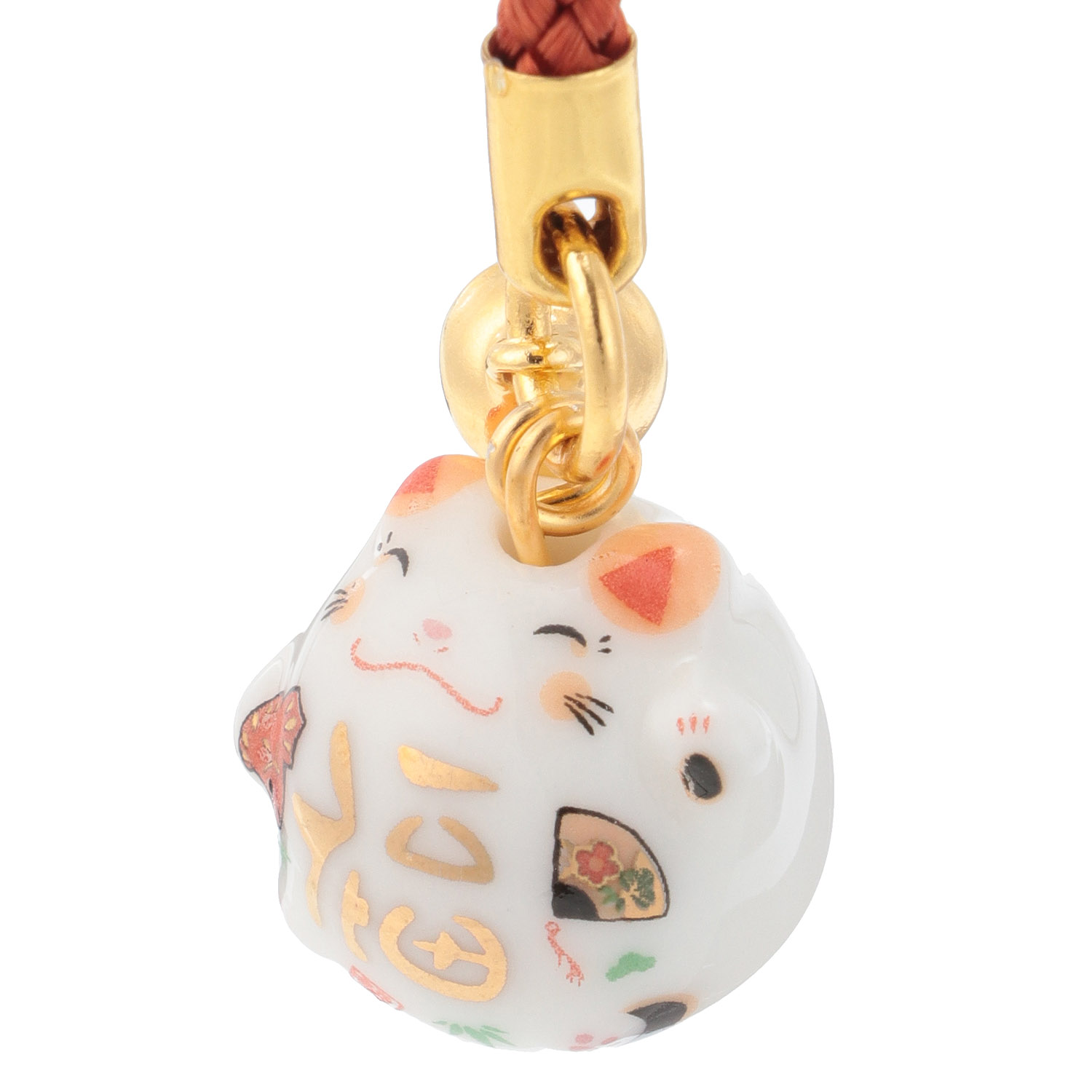 陶器 笑福にこにこ猫ペア根付 - 画像2