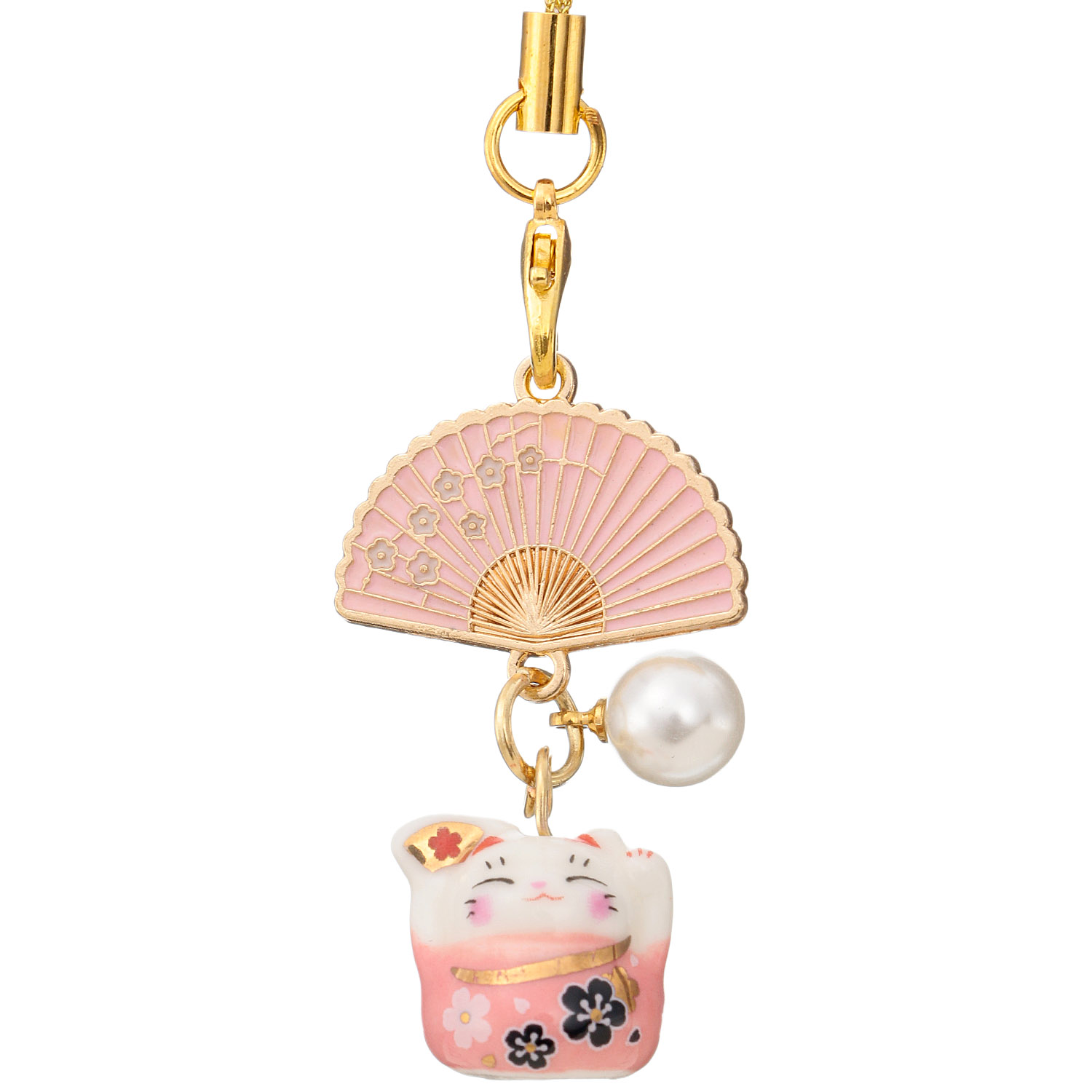 扇桜陶器ねこ根付 - 画像2