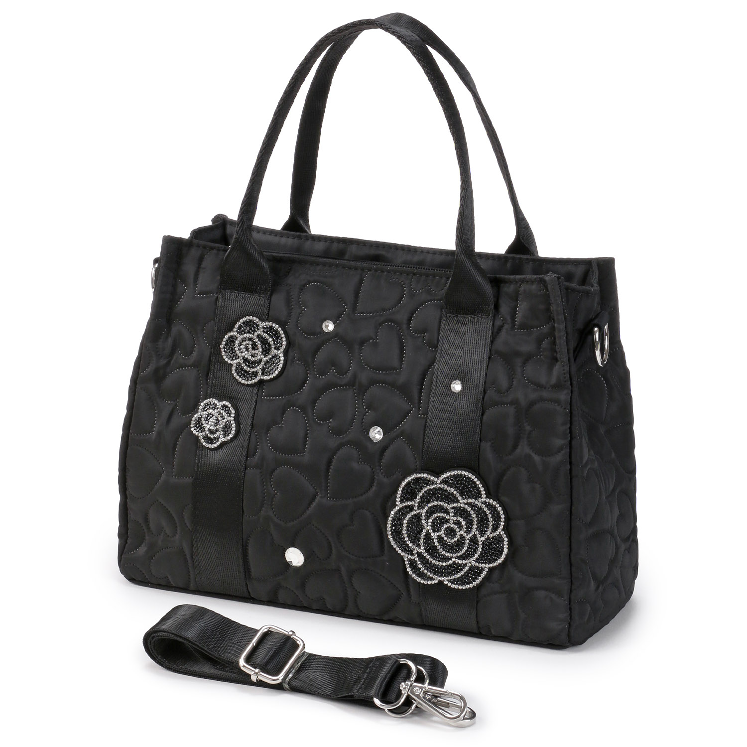 デコレーションハートキルティング2WAYバッグ - 画像2