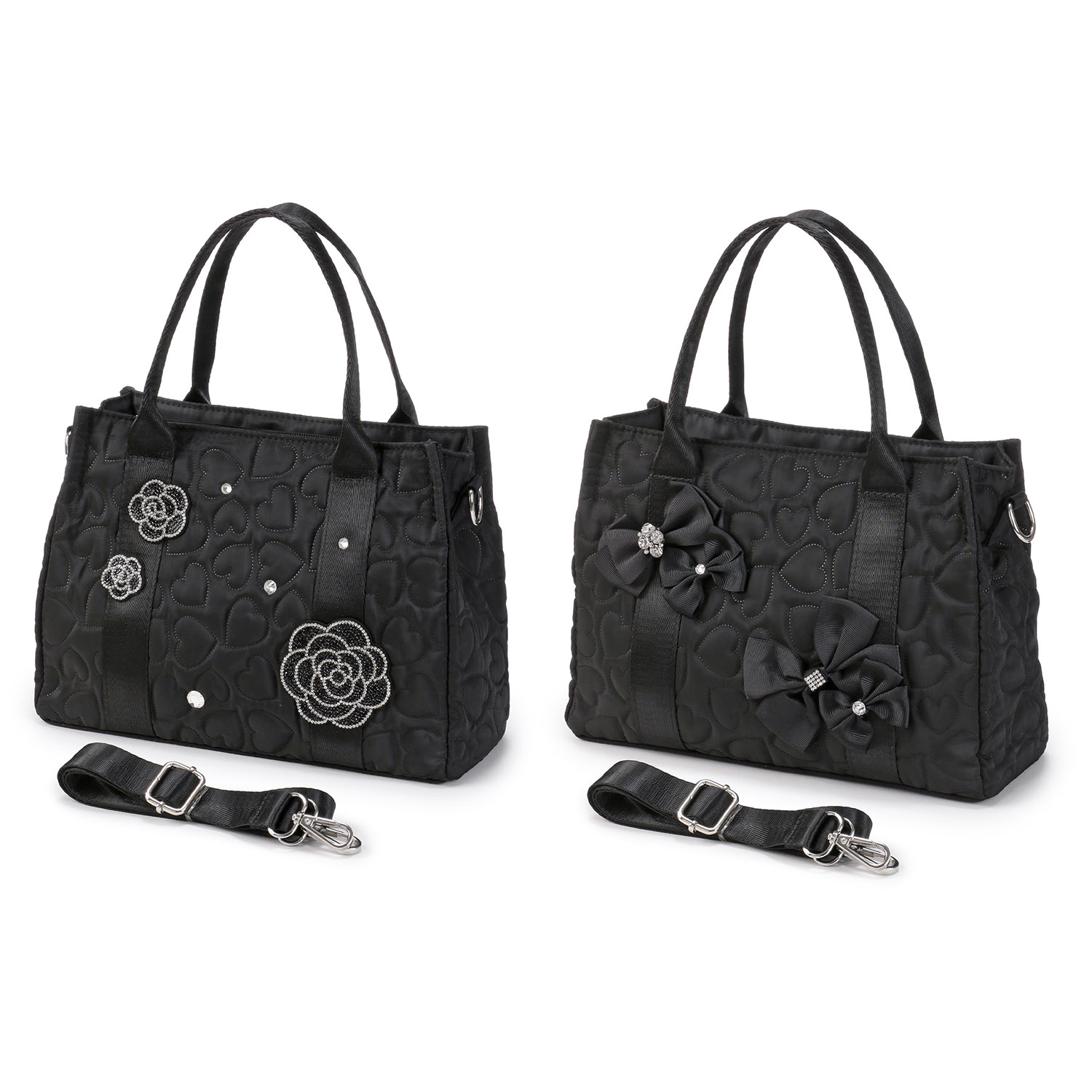 デコレーションハートキルティング2WAYバッグ - 画像1