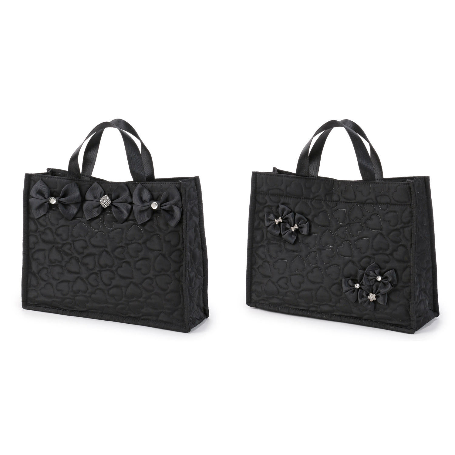 デコレーションハートキルティングA4トートバッグ