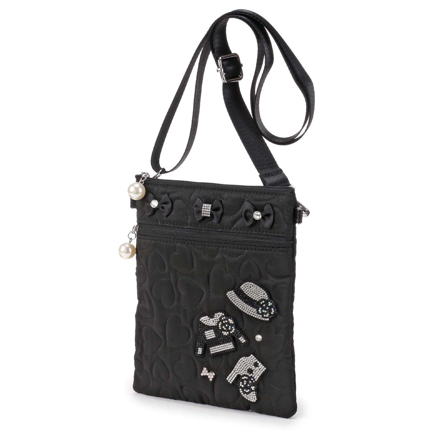 デコレーションハートキルティングWファスナーポシェット - 画像2