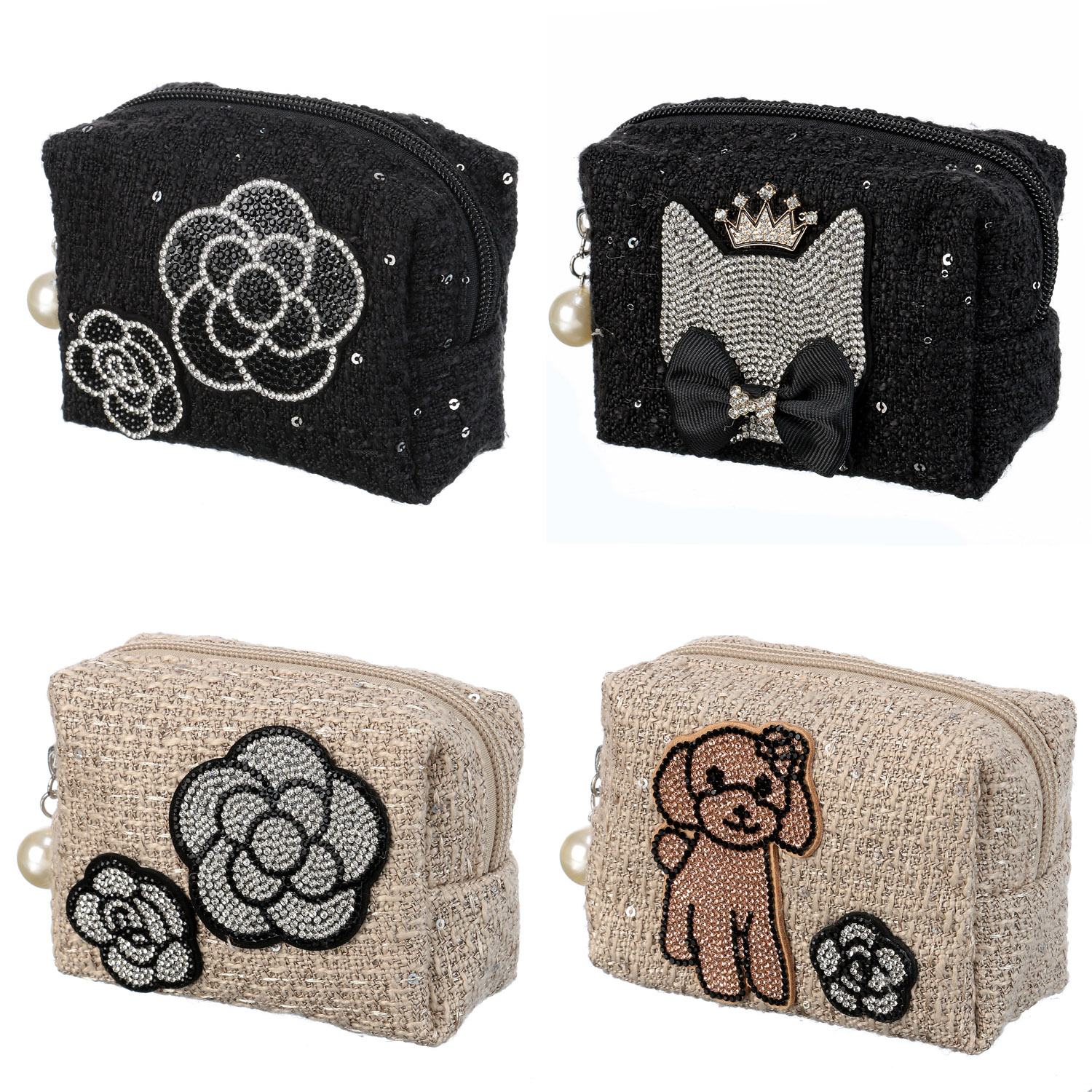 デコレーションツイードポーチM