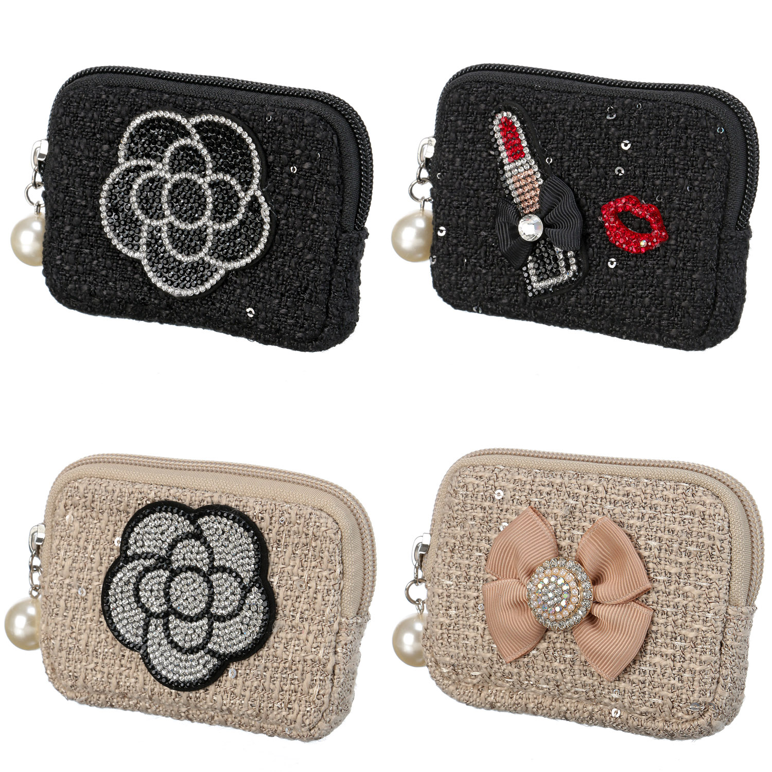 デコレーションツイードミニポーチ