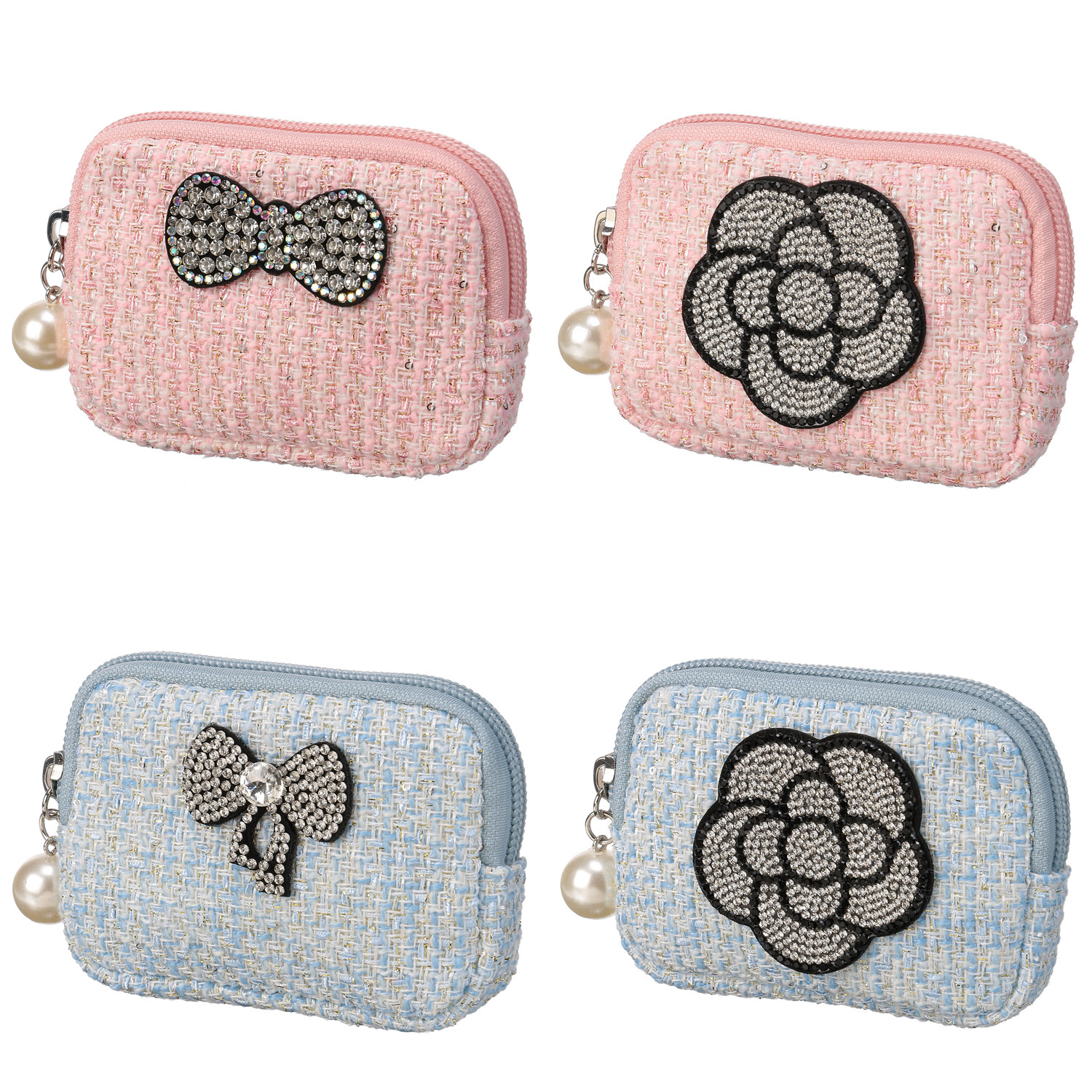 デコレーション カラフルツイードミニポーチ