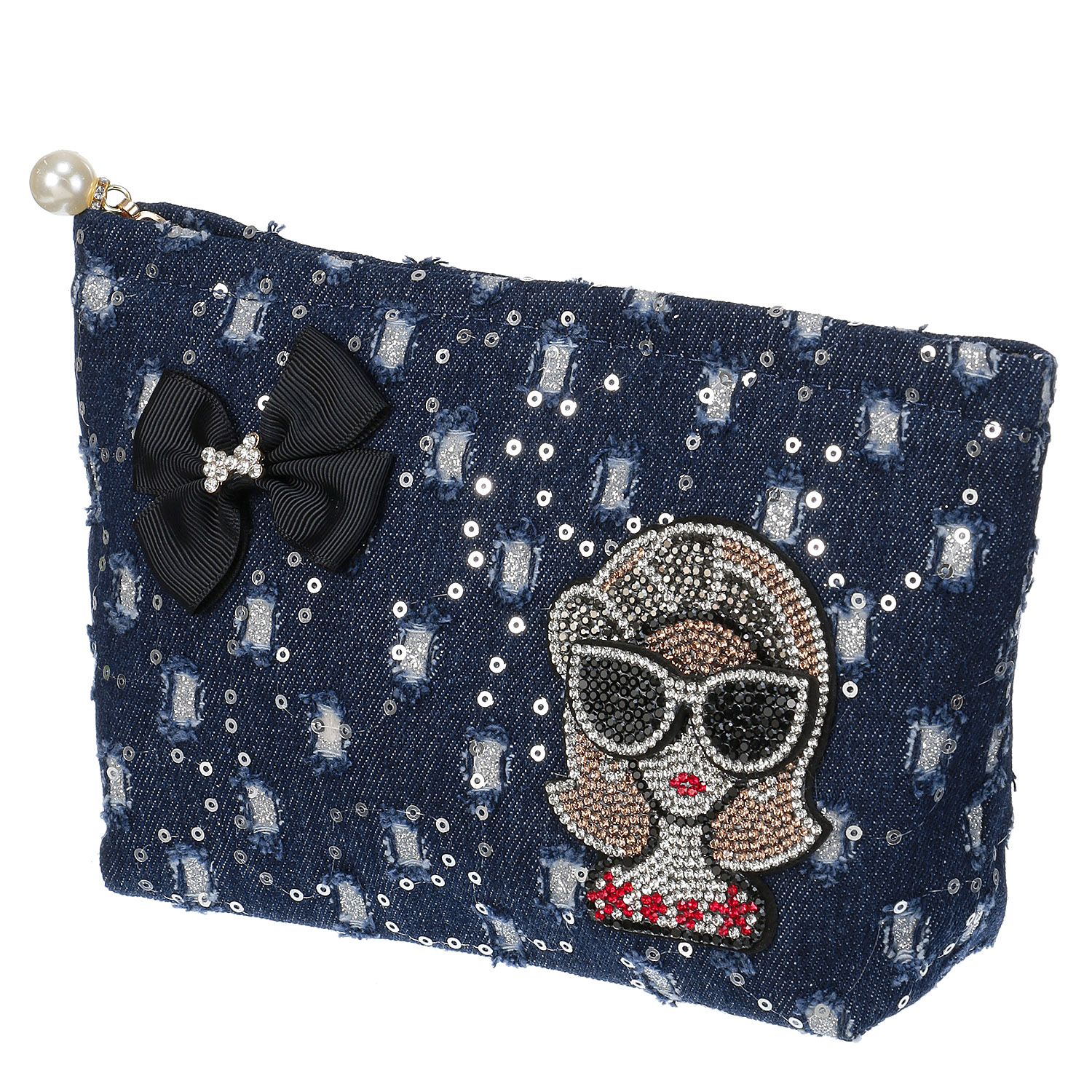 デコレーション デニムスクエアポーチ - 画像2