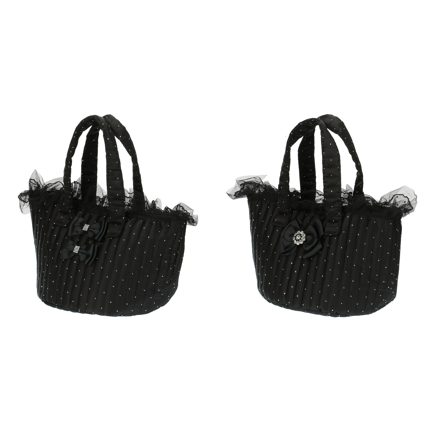 ラインストーン付きフリルバッグ