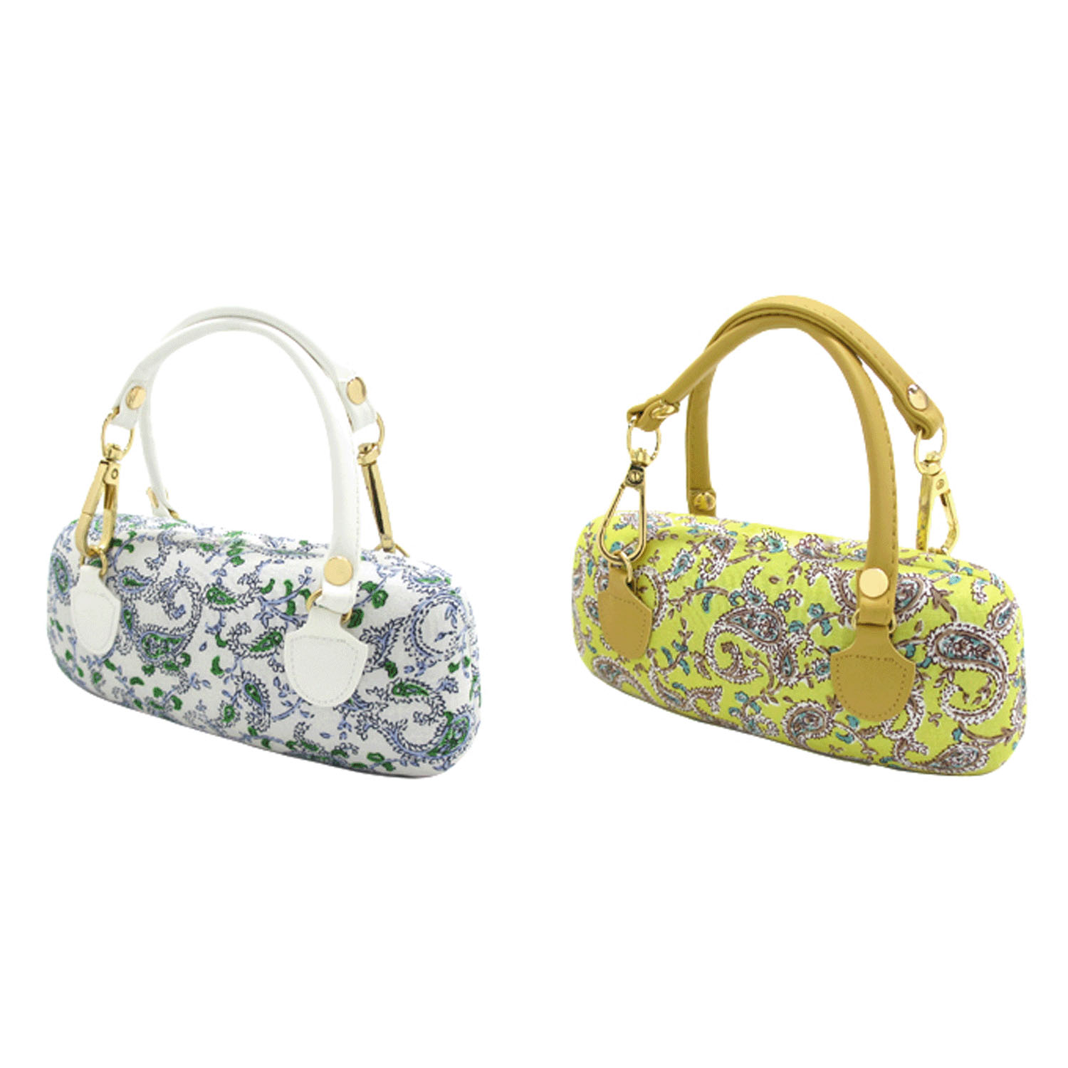 持ち手付メガネケース ペイズリー柄 - 画像1