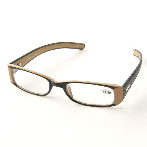 リーディンググラス レザー風 ベージュ - 画像2