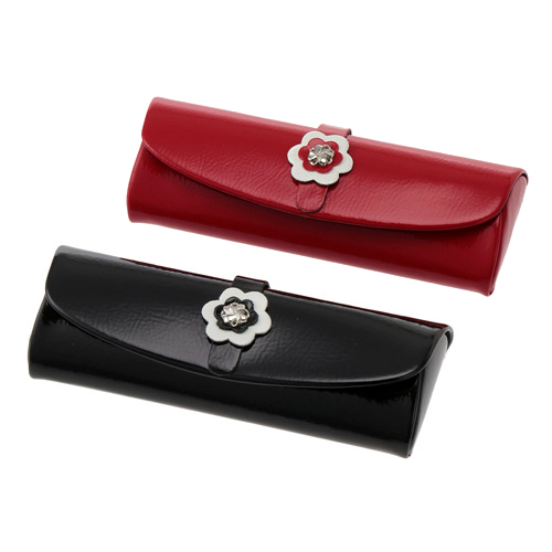 エナメル眼鏡ケース 花ベルト - 画像1