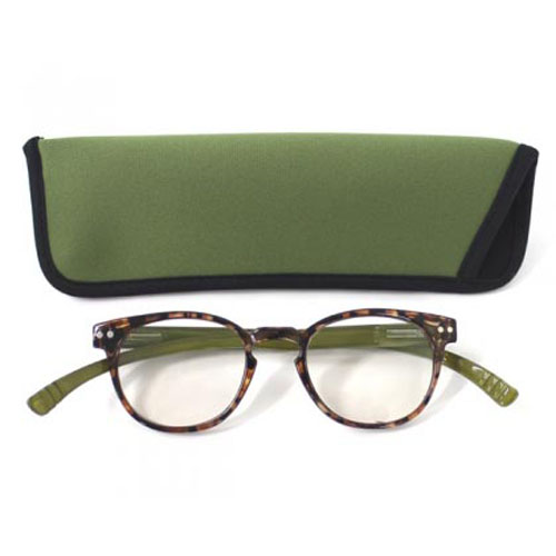 【動画あり】ネックリーダーズ ボストン型 バイカラー デミブラウン×グリーン - 画像1