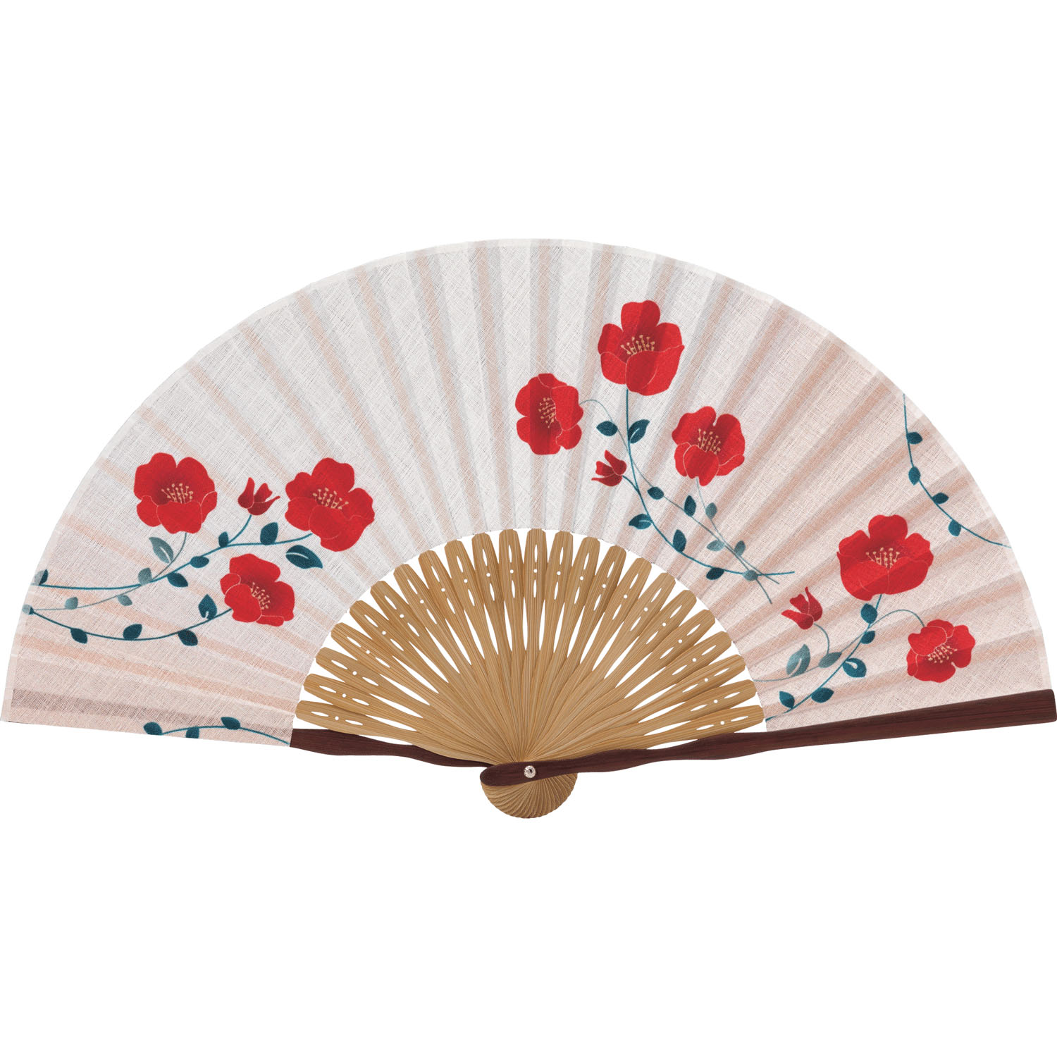 女性用扇子 ほの花 アネモネ - 画像1