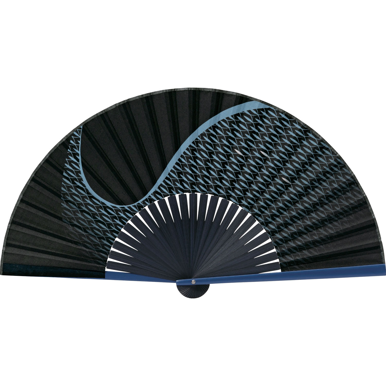 紳士用扇子 サカナグラデ ブルー - 画像1
