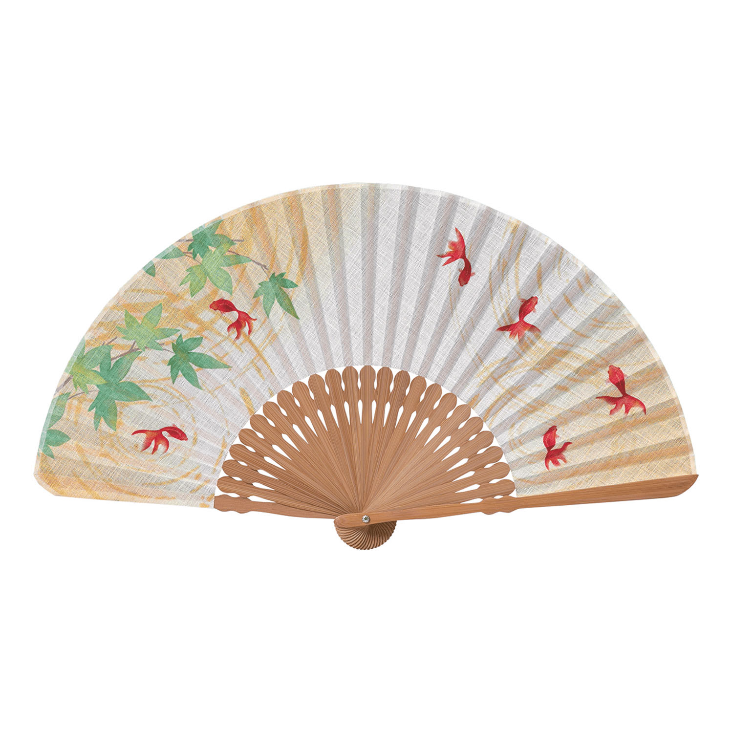 婦人扇子 夏涼みベージュ - 画像1