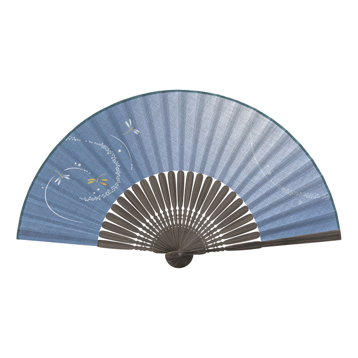紳士扇子 舞トンボ灰青 - 画像1
