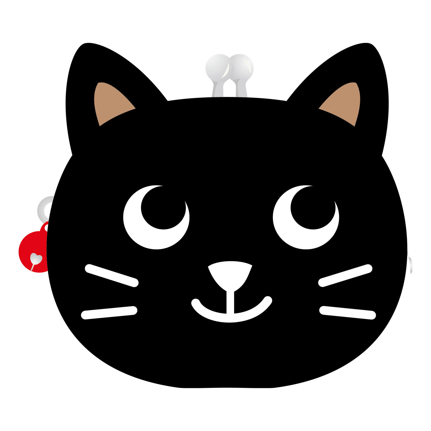 ぬいぐるみがま口 黒ねこ - 画像1