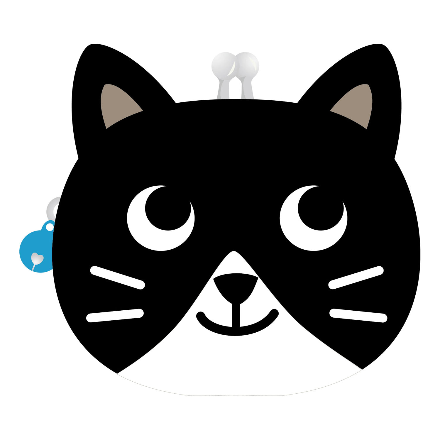 ぬいぐるみがま口 ハチワレ - 画像1