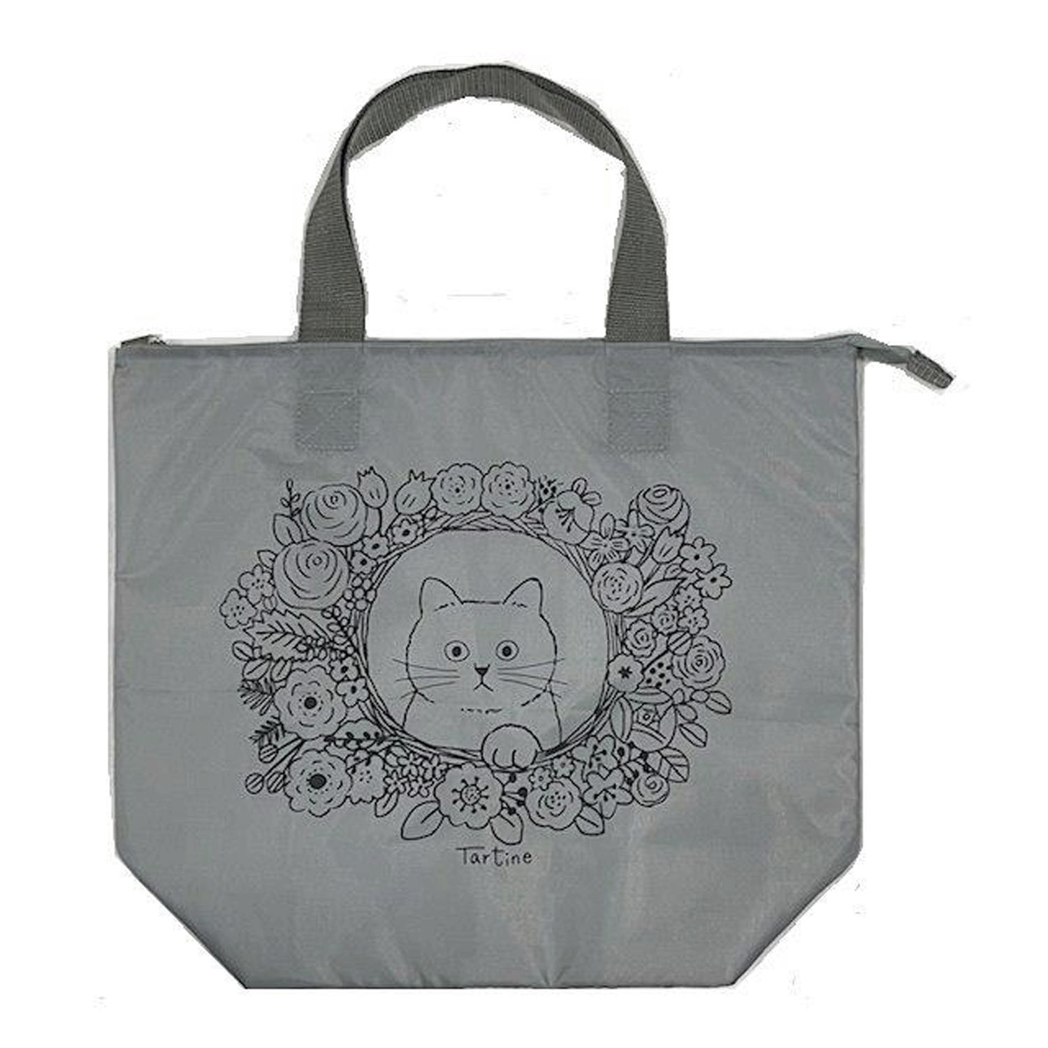 タルティーヌ 保冷トートバッグ 花窓猫 グレー - 画像1