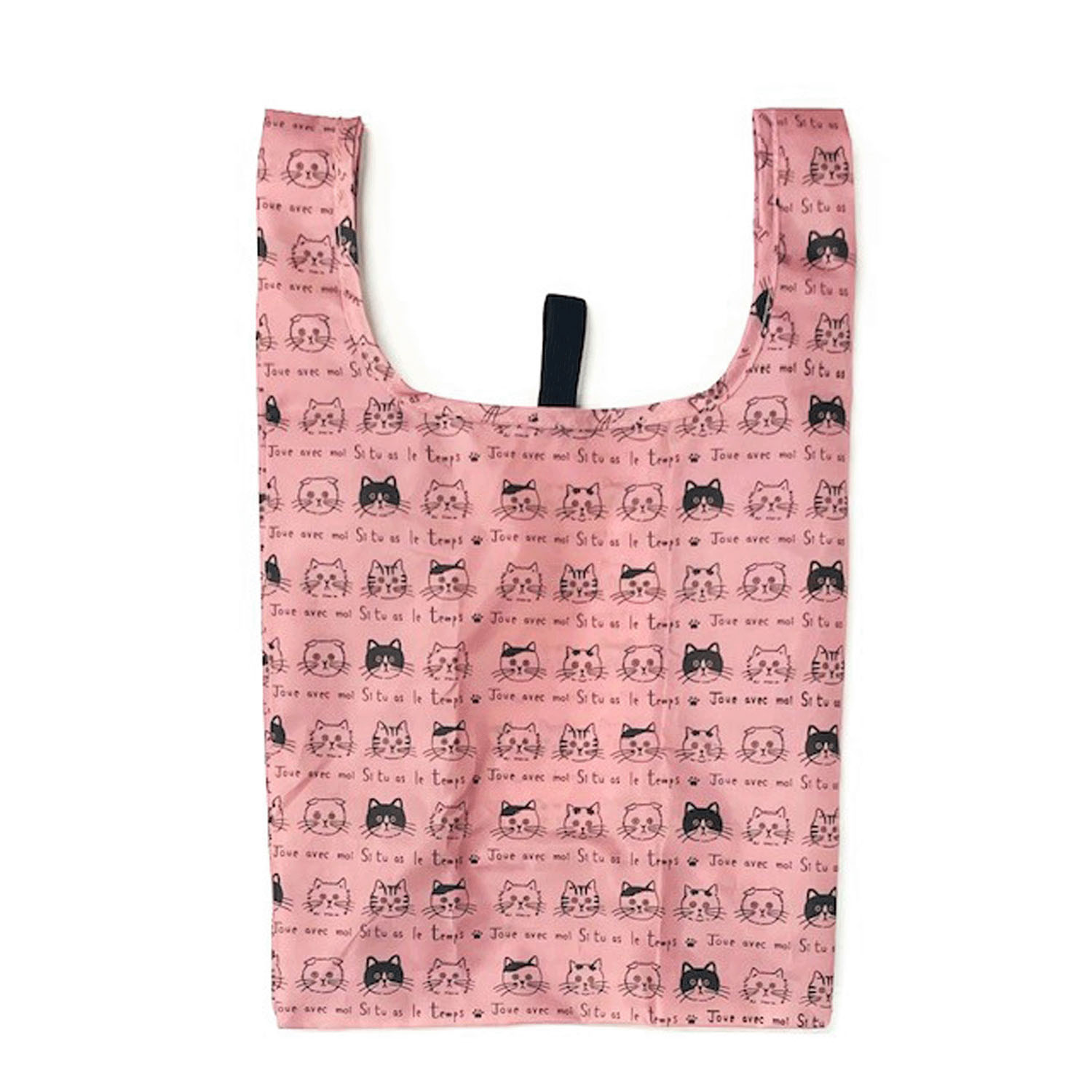 タルティーヌコンビニバッグ お顔がいっぱい ピンク - 画像1