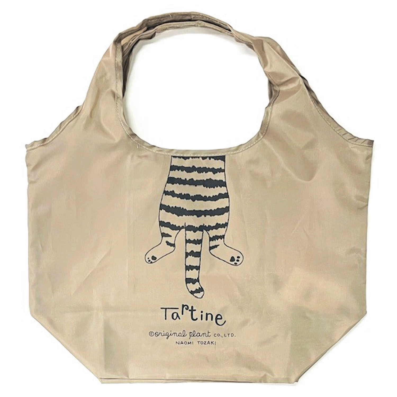 タルティーヌ横型エコバッグ ぶら下がり猫 ブラウン - 画像2