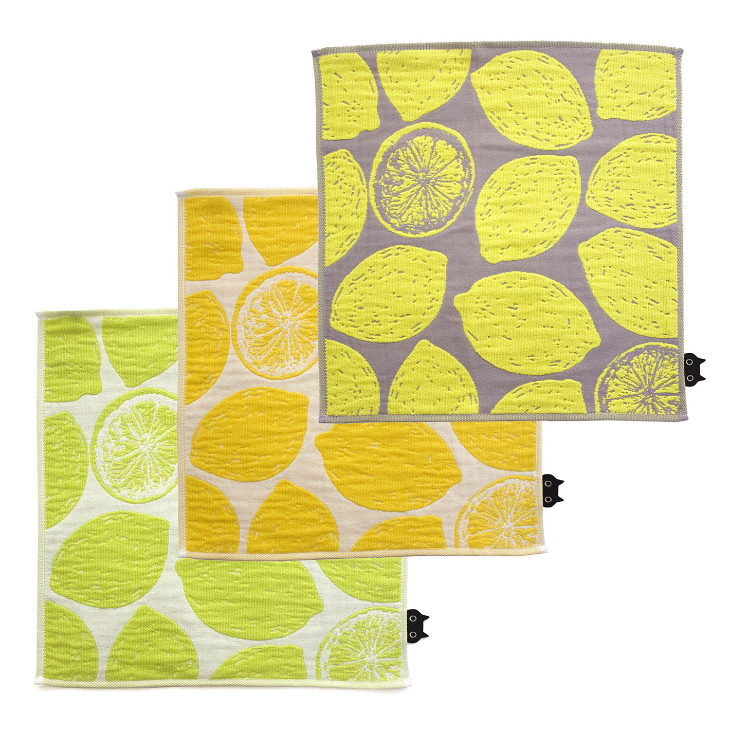 三重ガーゼハンカチ レモン - 画像1