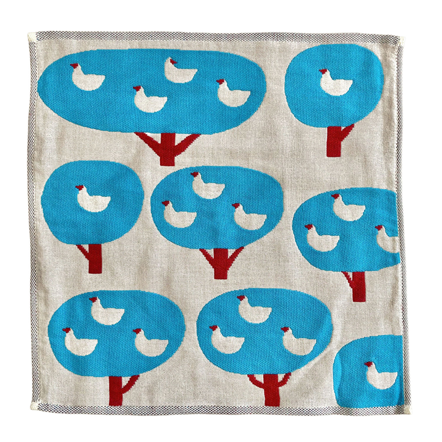 マタノアツコ 3重ガーゼハンカチ 小鳥の森 - 画像2