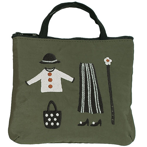 ATSUKO MATANO 刺繍ポーチクローゼット カーキ - 画像1